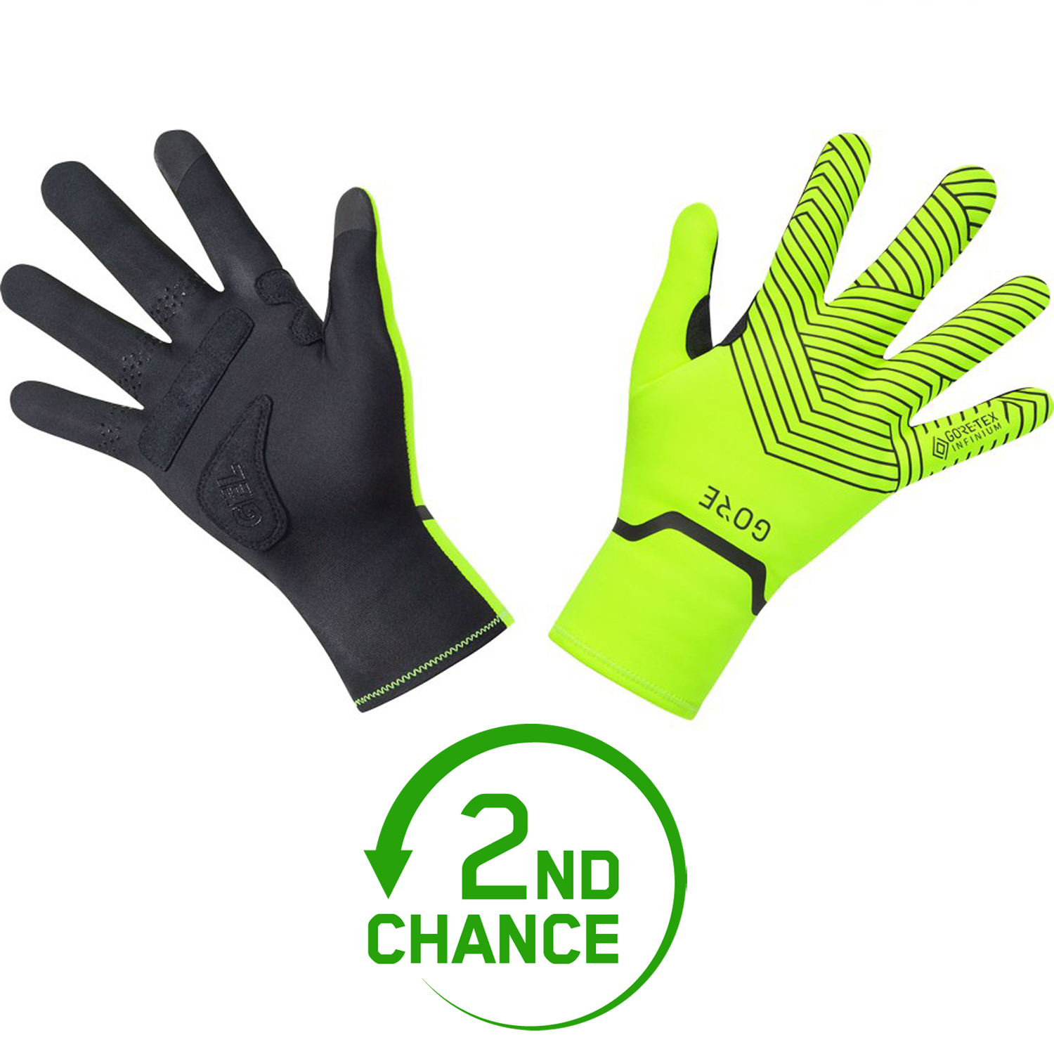 Picture of GOREWEAR C3 GORE-TEX INFINIUM™ Stretch Mid Gloves - neon yellow/black 0899 - 2nd Choice