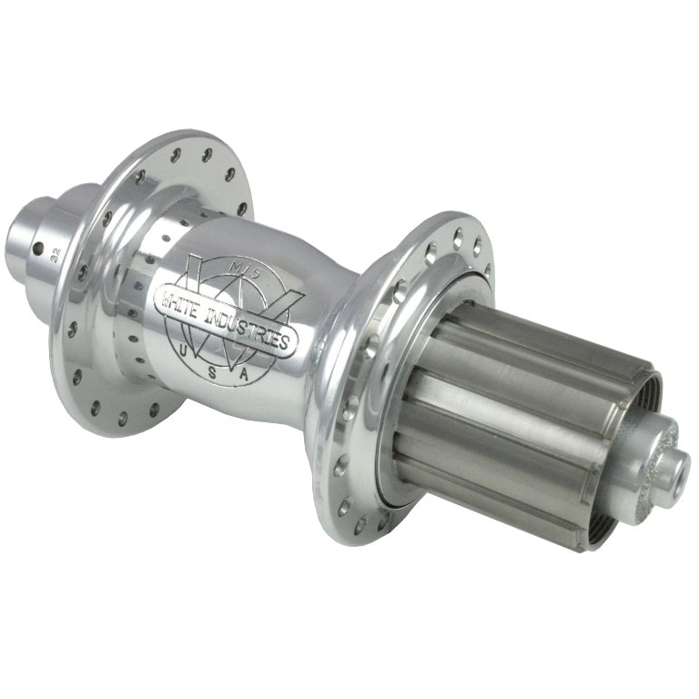 Productfoto van White Industries MI5 Achterwielnaaf - QR 10x130mm - Shimano HG - zilver gepolijst