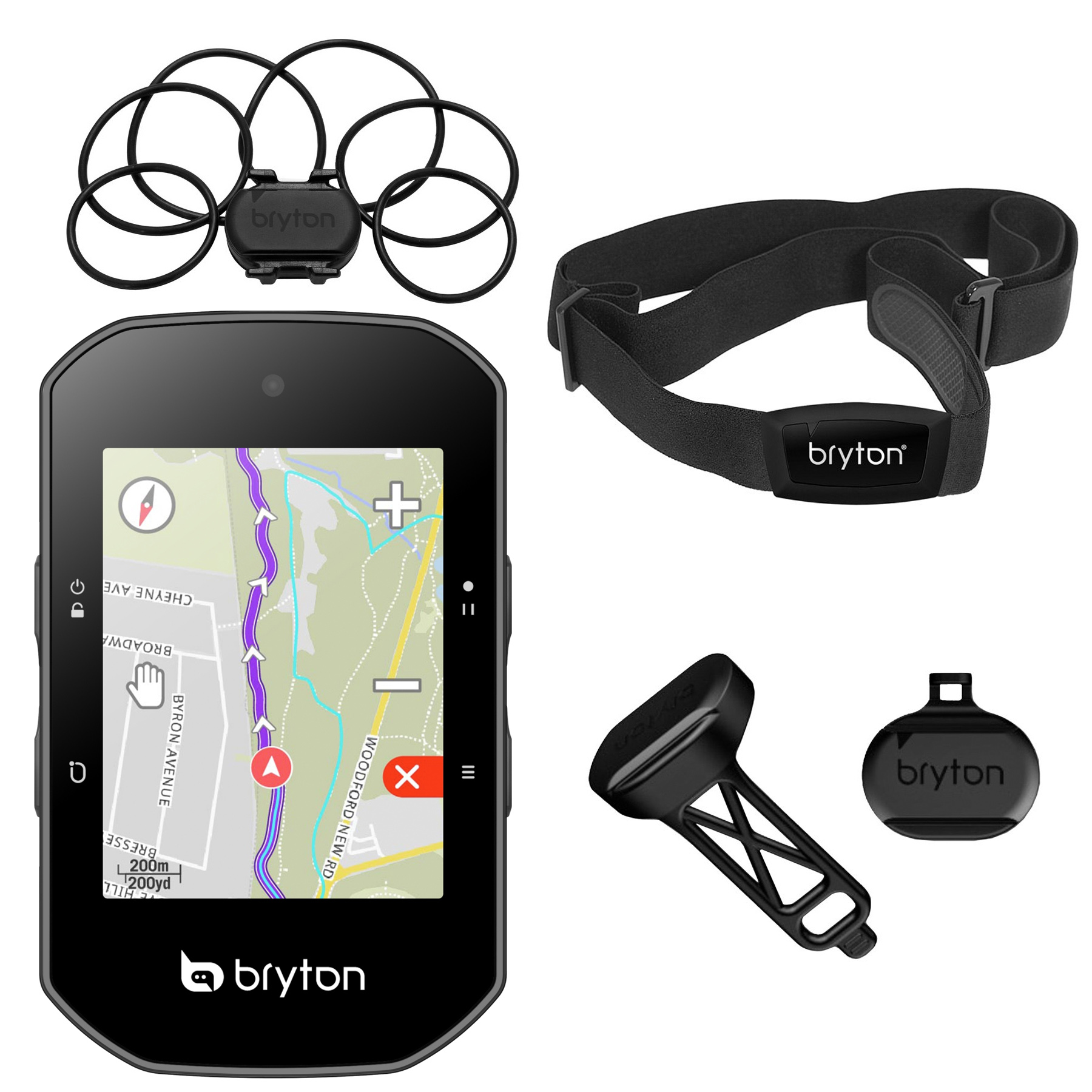 Picture of Bryton Rider S500 T Cycling Computer + Speed Sensor + Heart Rate Sensor + Cadence Meter