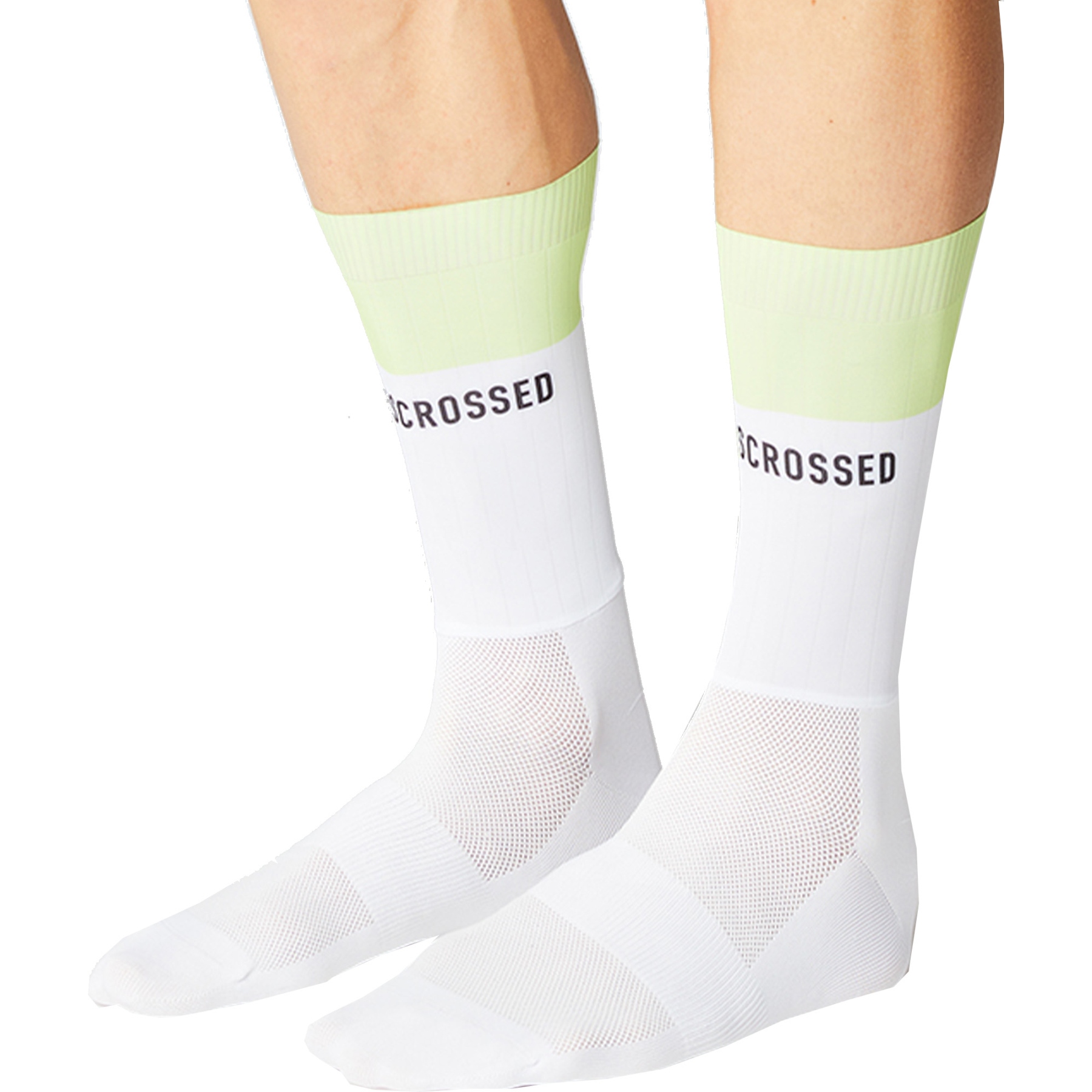 Picture of FINGERSCROSSED Aero Block Cycling Socks - White/Neon