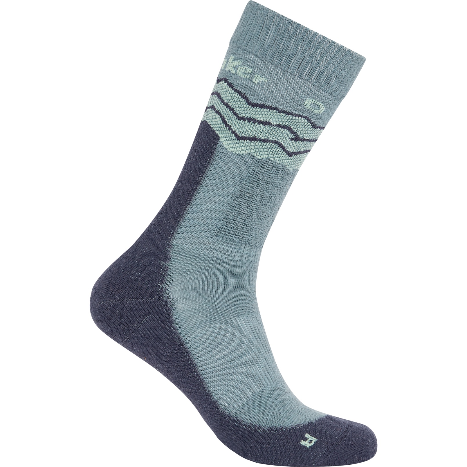 Produktbild von Icebreaker Merino Hike+ Medium Socken Crew Across the Peaks Herren - Blue Ash/Graphite/Mint