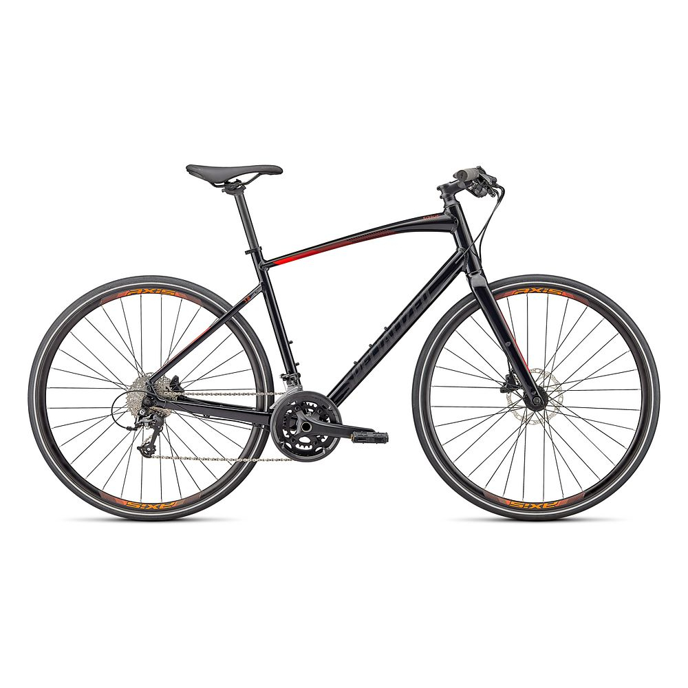 Productfoto van Specialized SIRRUS 3.0 - Fitness Bike - 2022 - gloss cast black / rocket red / satin black reflective