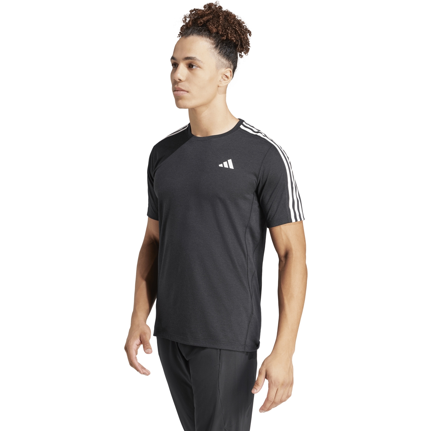 Adidas Own The Run 3 Stripes Tee Men Black Iq3834 Bike24