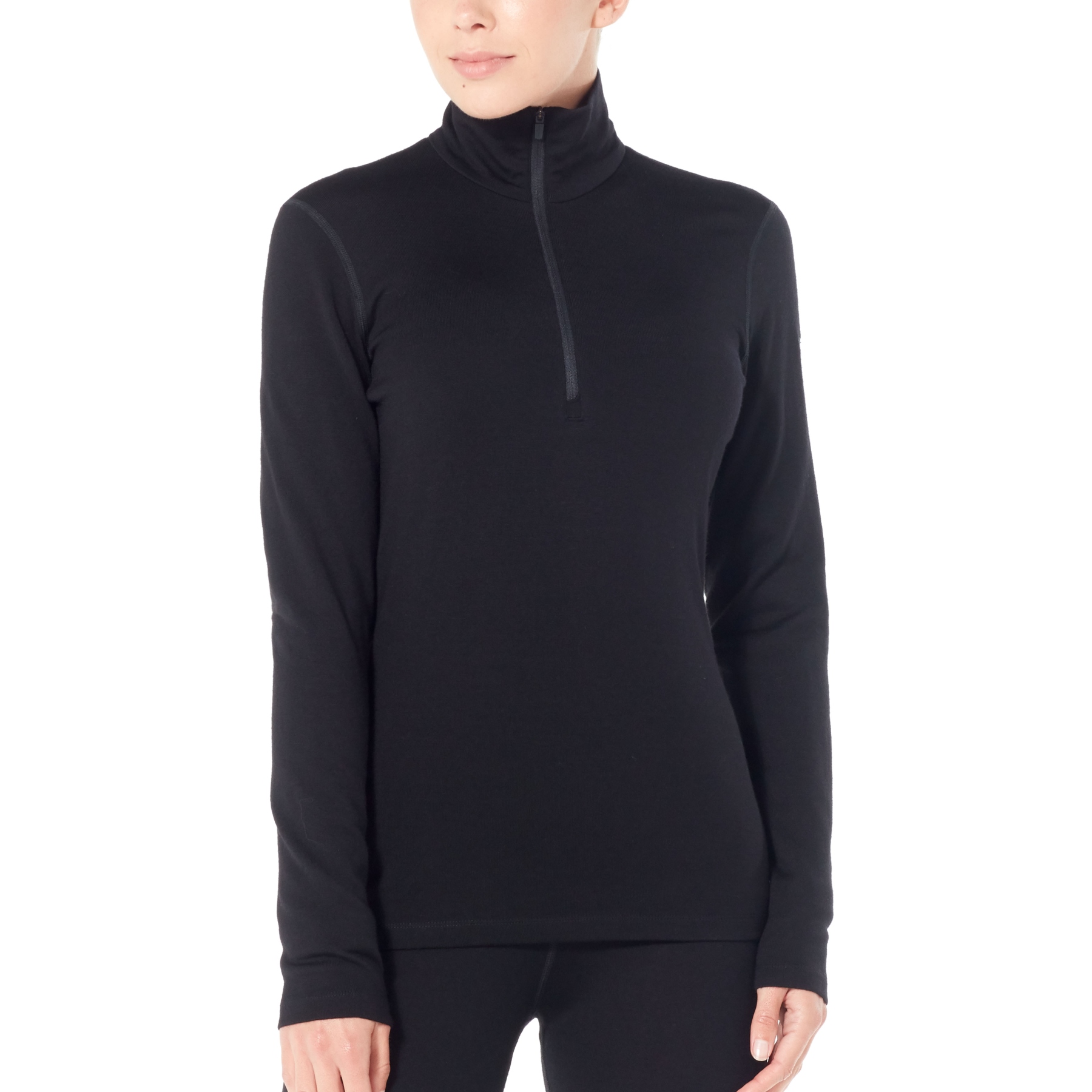 Image of Icebreaker Women's 260 Tech Half Zip Long Sleeve Shirt - Black