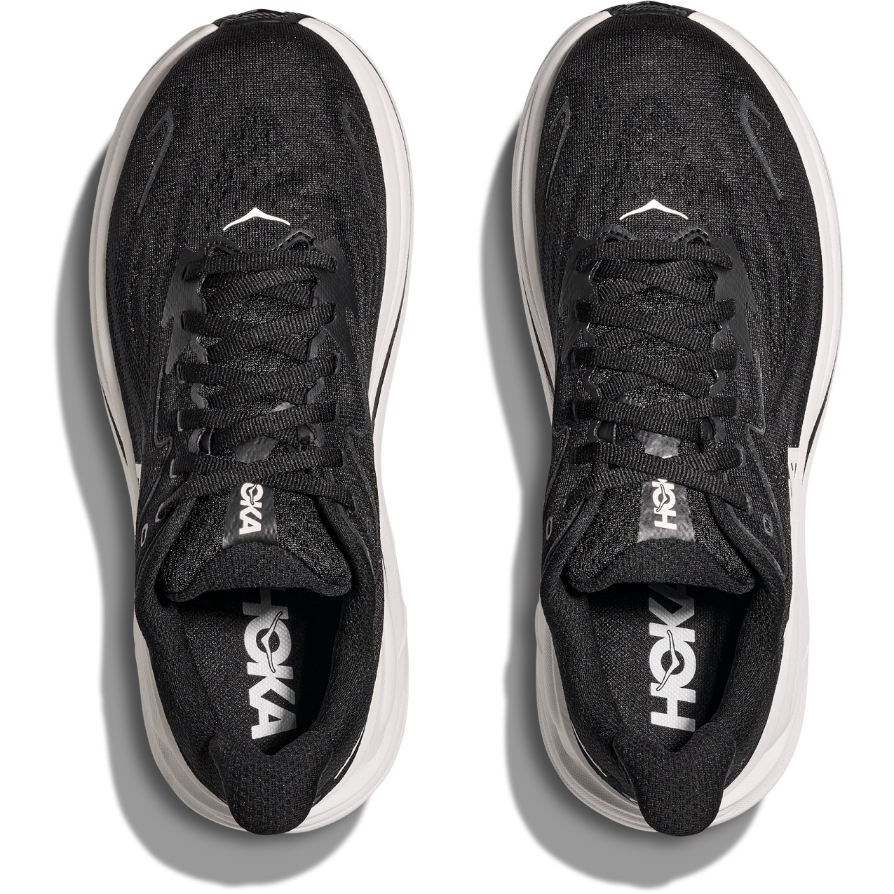 Hoka Clifton 10 Running Shoes Men - Wide - black / white | BIKE24