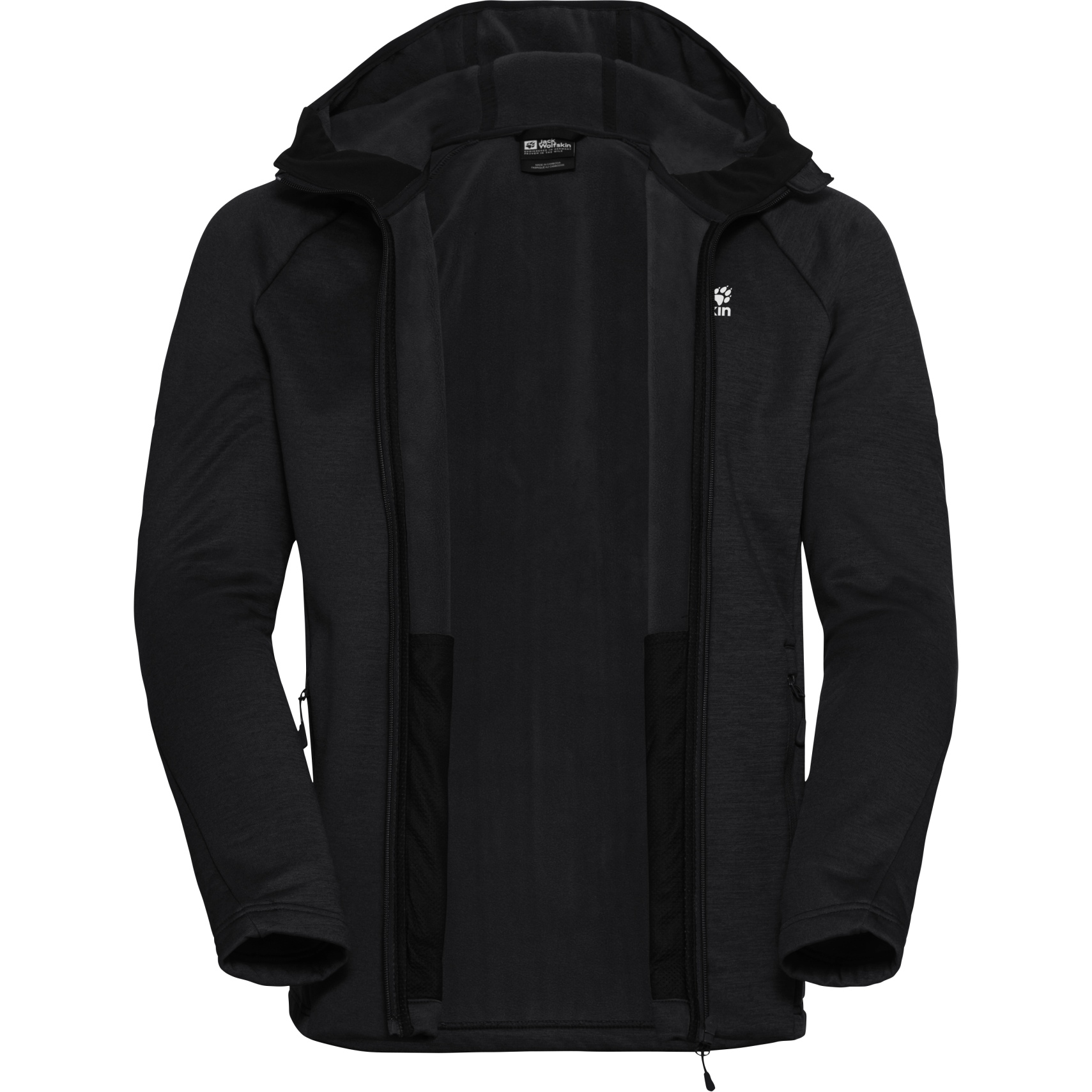 Jack Wolfskin Peak District Hooded Full Zip Jacket Men - black 
