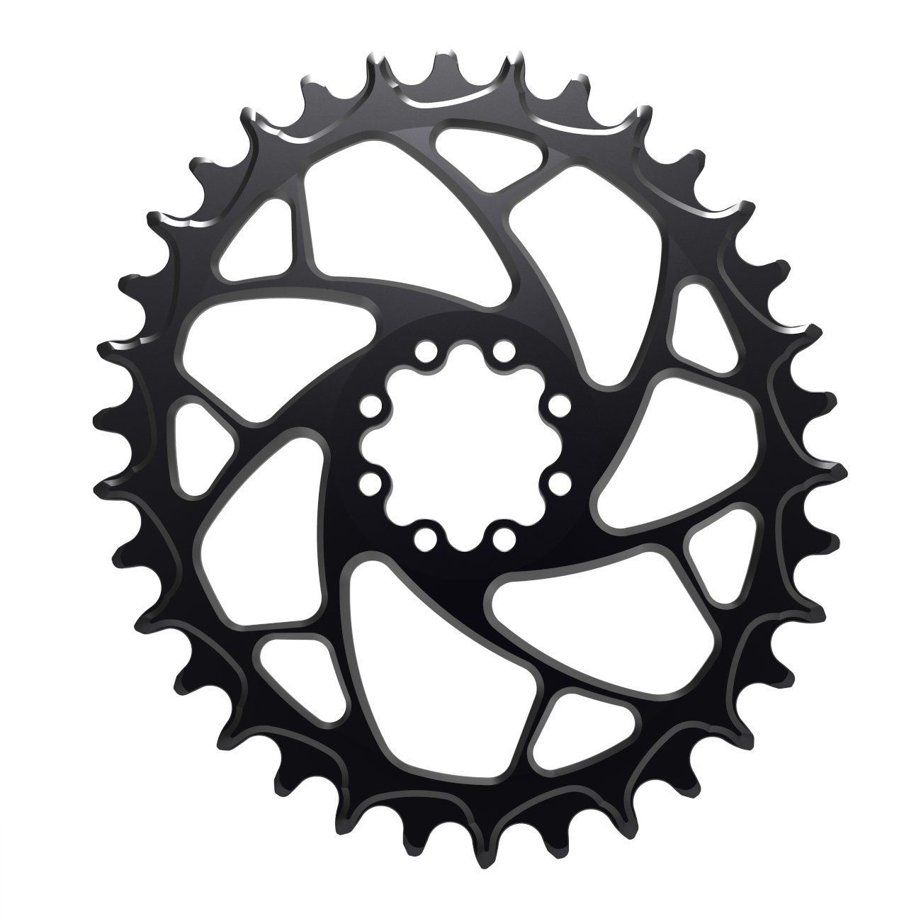 Productfoto van Alugear ELM Narrow Wide Boost MTB Chainring - Oval - for 1x SRAM 8-Bolt Direct Mount