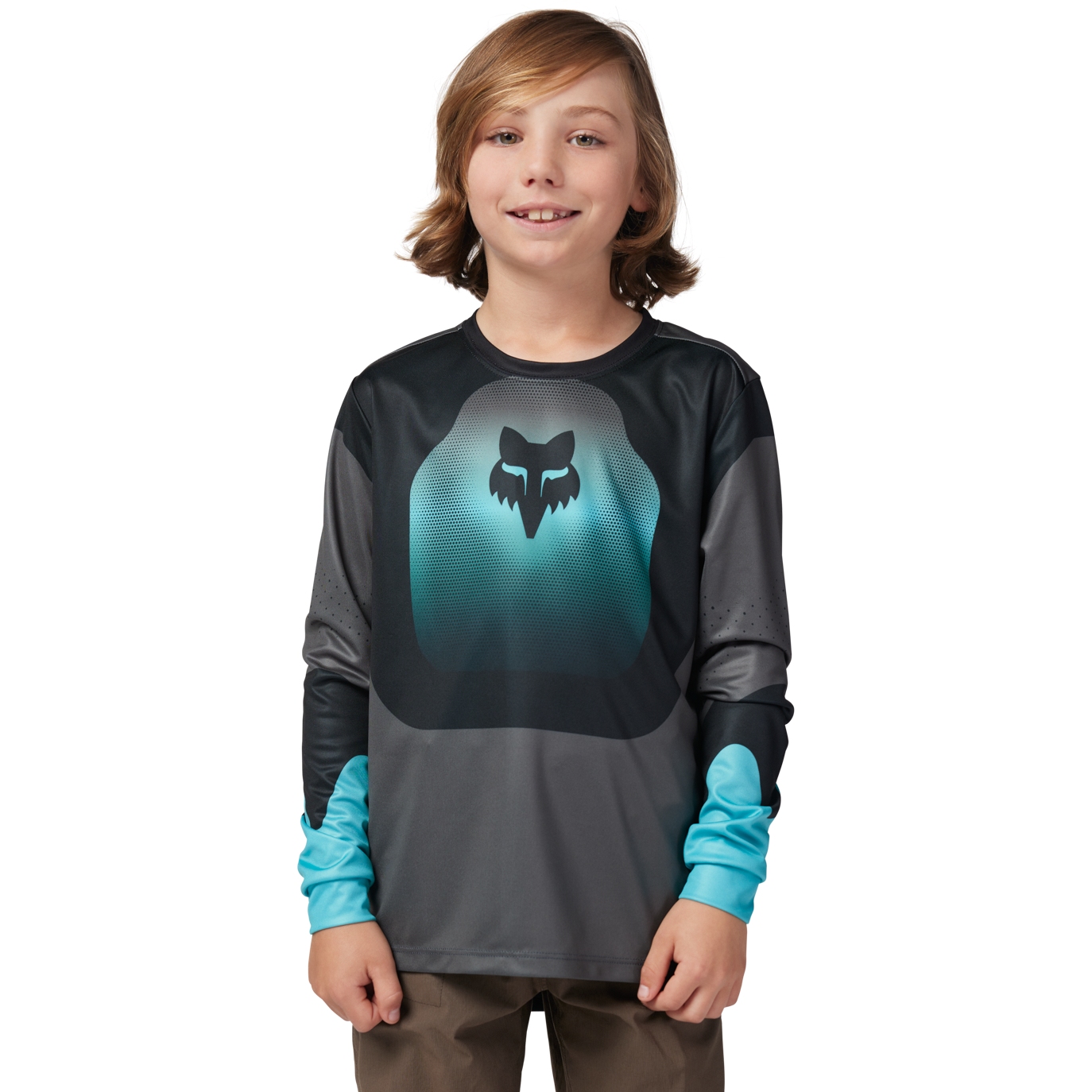 Picture of FOX Ranger MTB Long Sleeve Jersey Youth - Revise - teal
