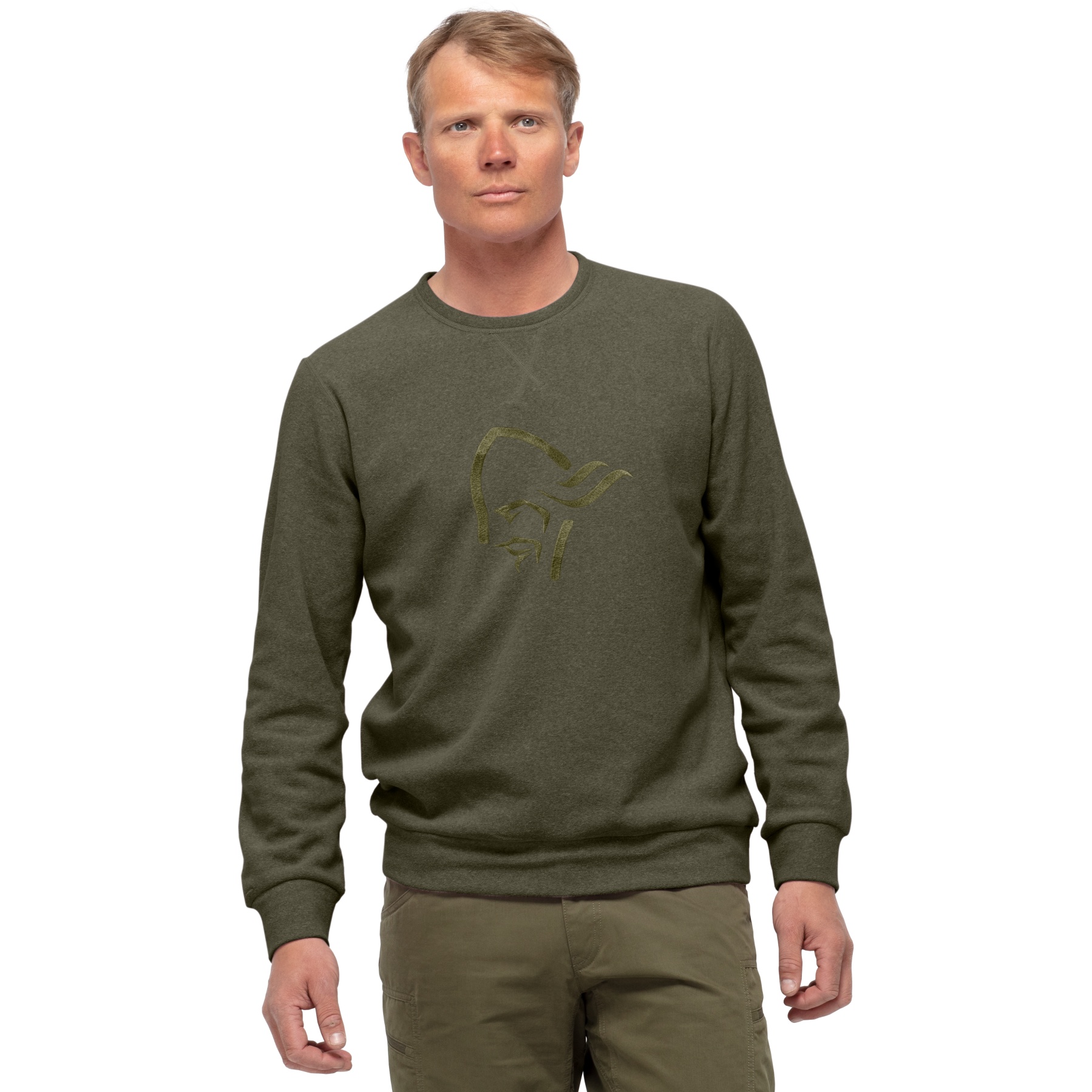 Produktbild von Norrona Crew Neck Sweatshirt Unisex - Olive Night