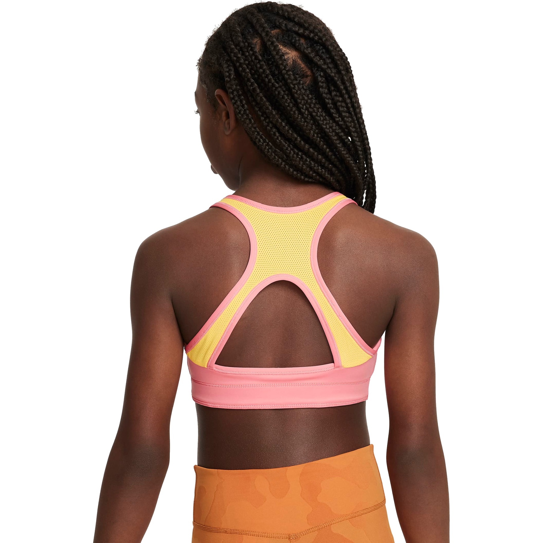 Nike Swoosh Reversible Bra Girls - coral chalk/citron pulse DX5717