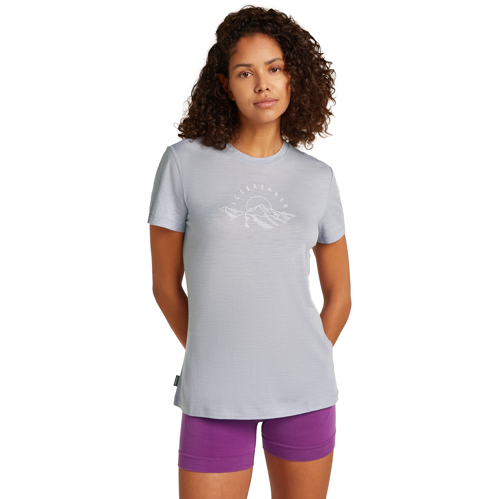 Productfoto van Icebreaker Merino 150 Tech Lite Sunrise Summit T-Shirt Dames - Grey Quartz