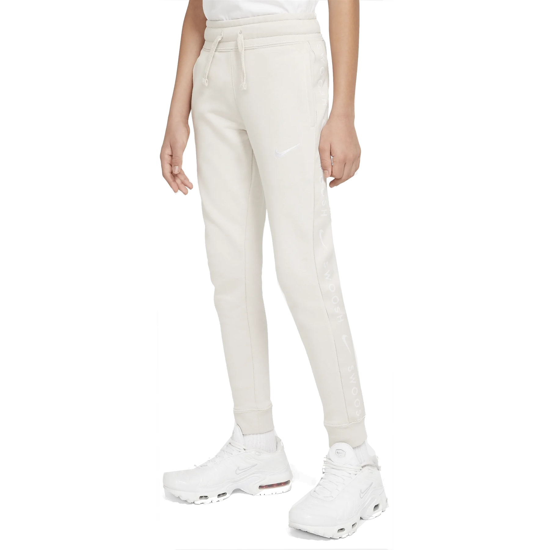Picture of Nike Sportswear Swoosh Fleece Pants Big Kids - desert sand/white DA0771-008
