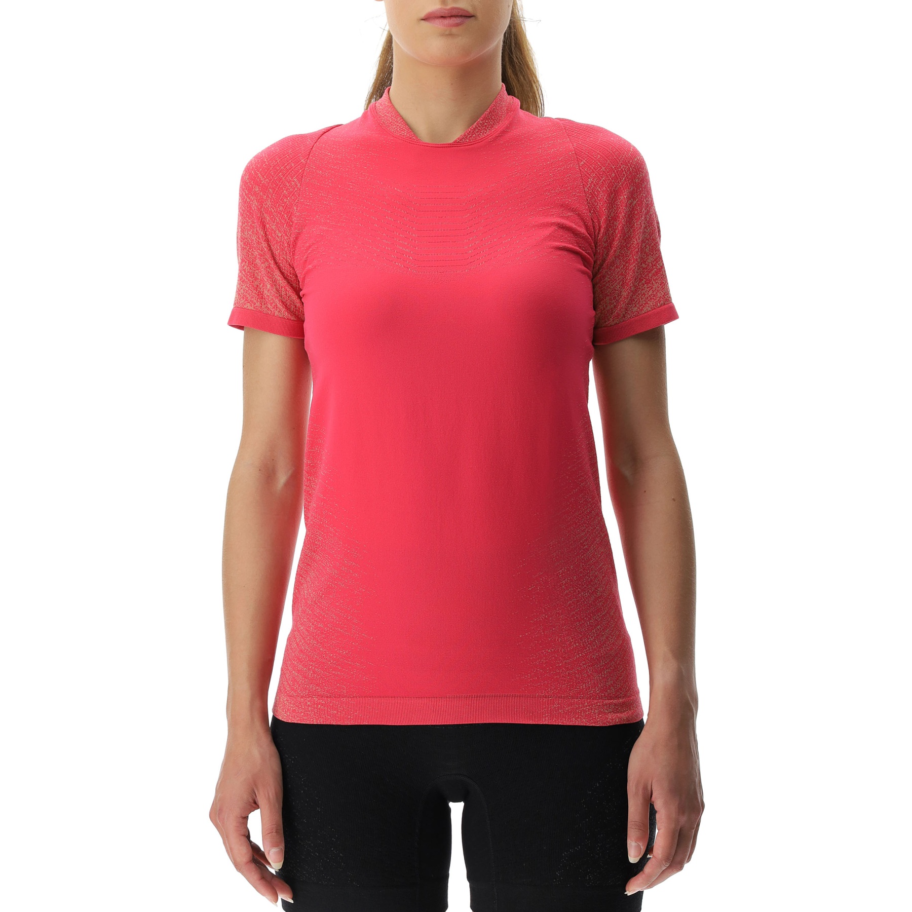 Image of UYN Running Exceleration Short Sleeve Shirt Women - Rose/Sunny
