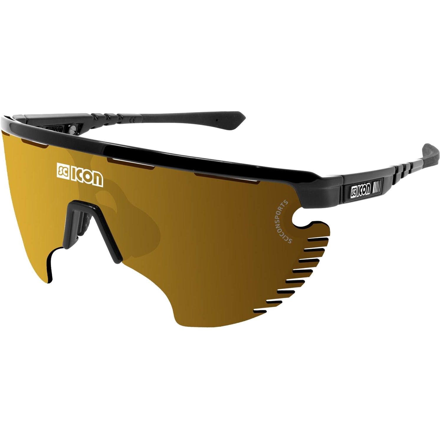 Productfoto van Scicon Aerowing Lamon Sport Glasses - Black Gloss / SCNPP Multimirror Bronze + Clear