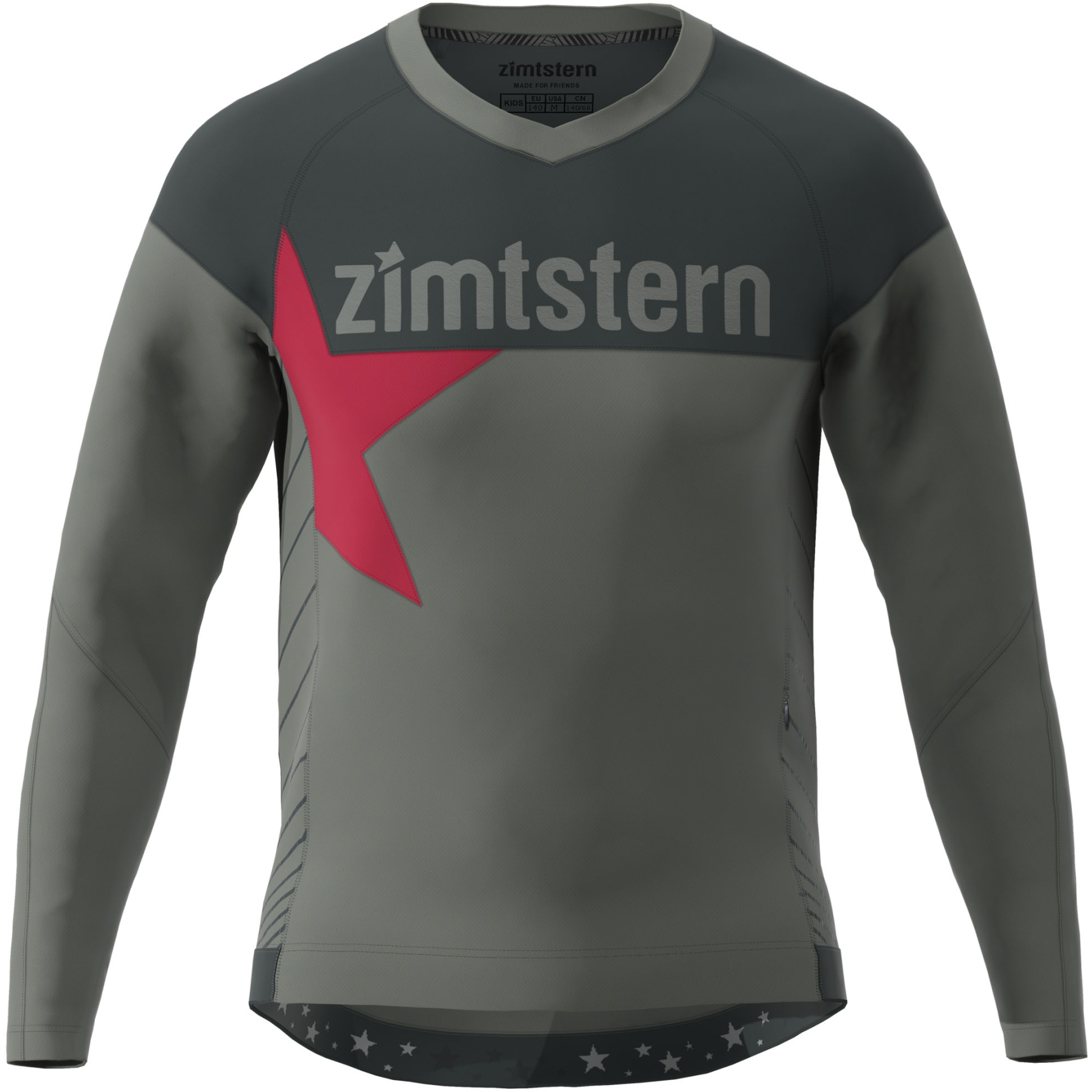 Picture of Zimtstern Bulletz Kid&#039;s Long Sleeve MTB-Shirt - Gun Metal/Pirate Black
