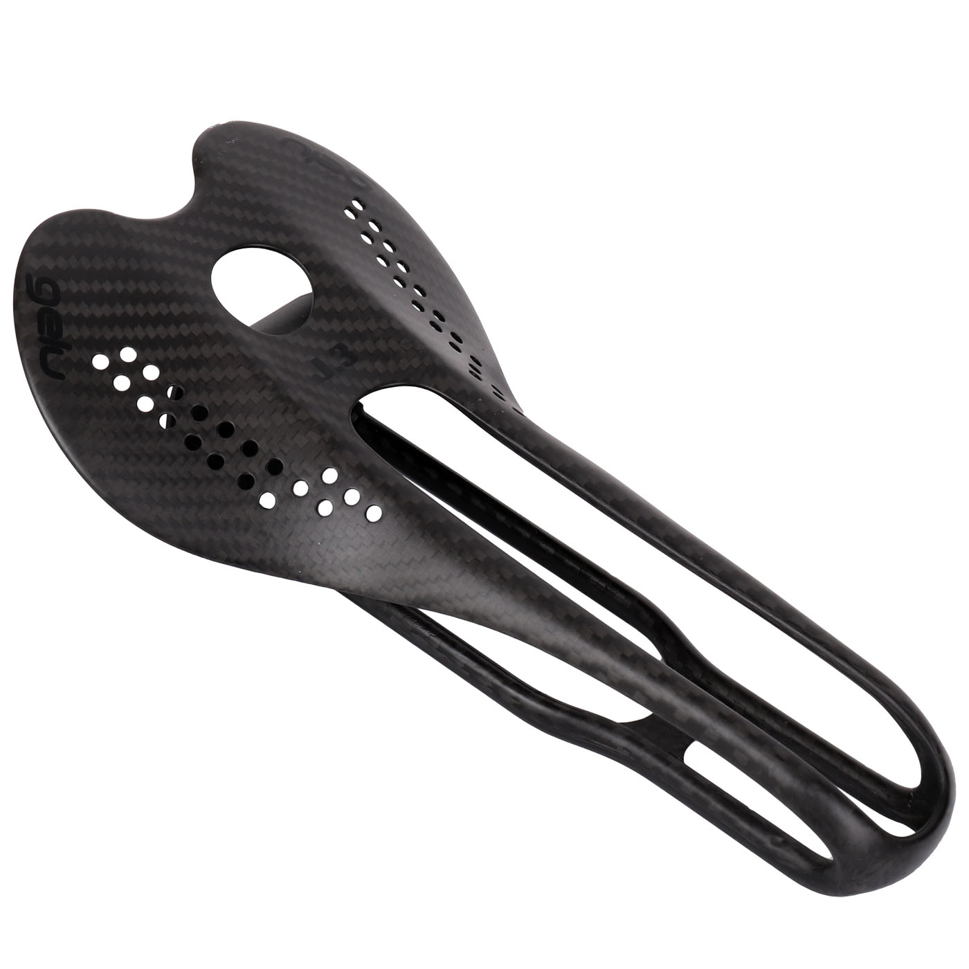 Picture of Gelu J3 Carbon Saddle with Punctured Top - black Logos