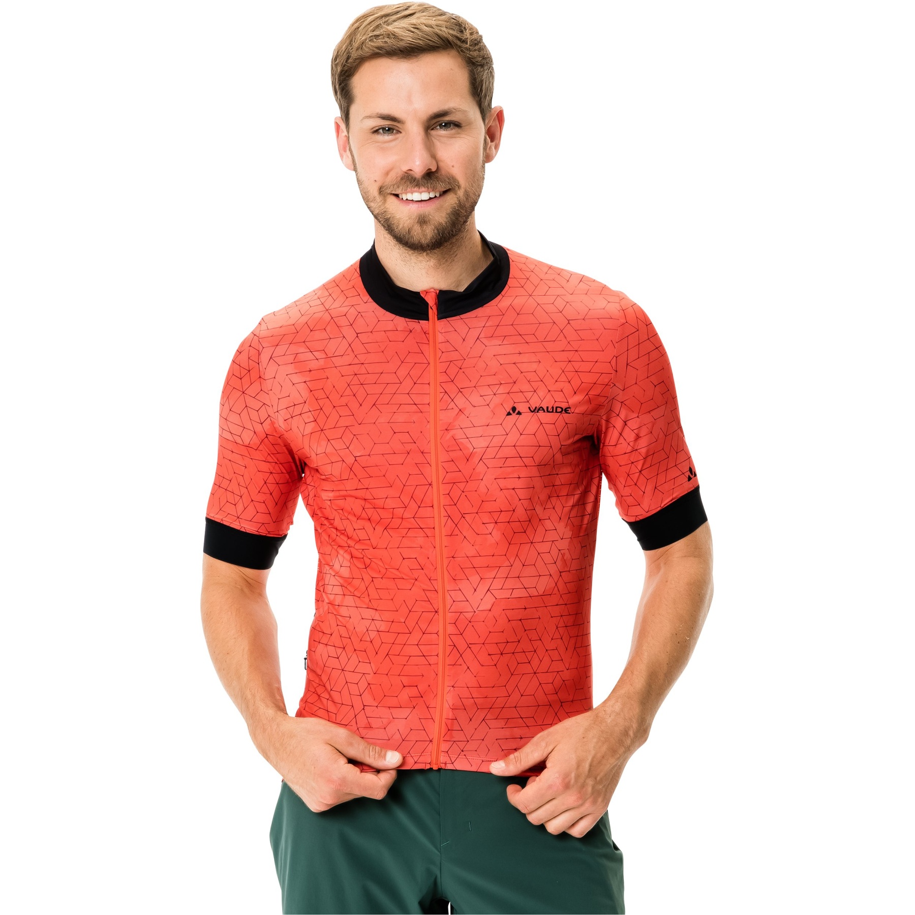 Picture of Vaude Men&#039;s Furka FZ Tricot Jersey - glowing red