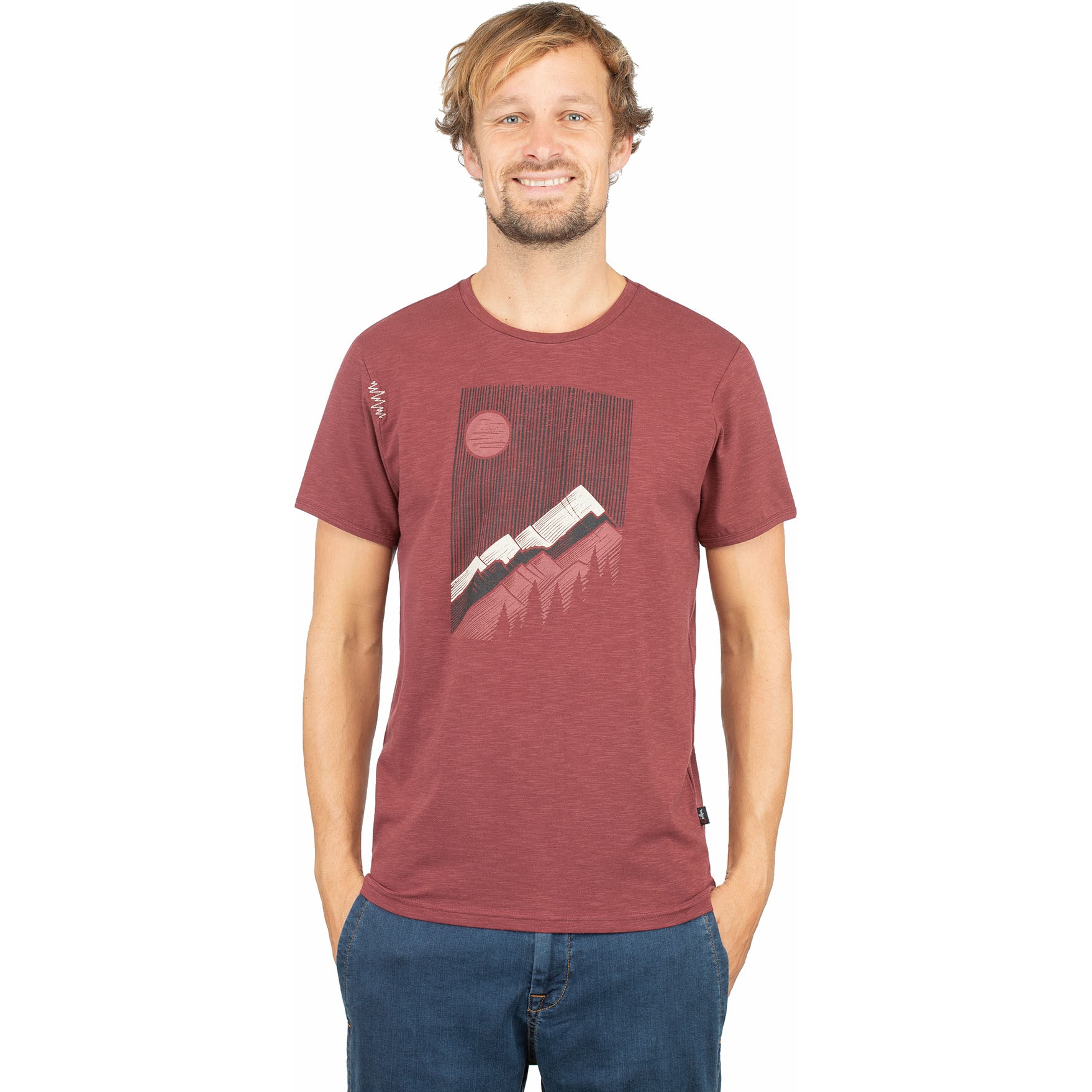 Picture of Chillaz Sunny Mountains T-Shirt Men - dark red