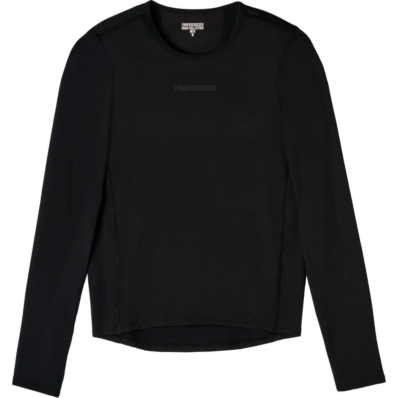 Мужской базовый костюм с длинными рукавами и скрещенными пальцами на дороге - черный