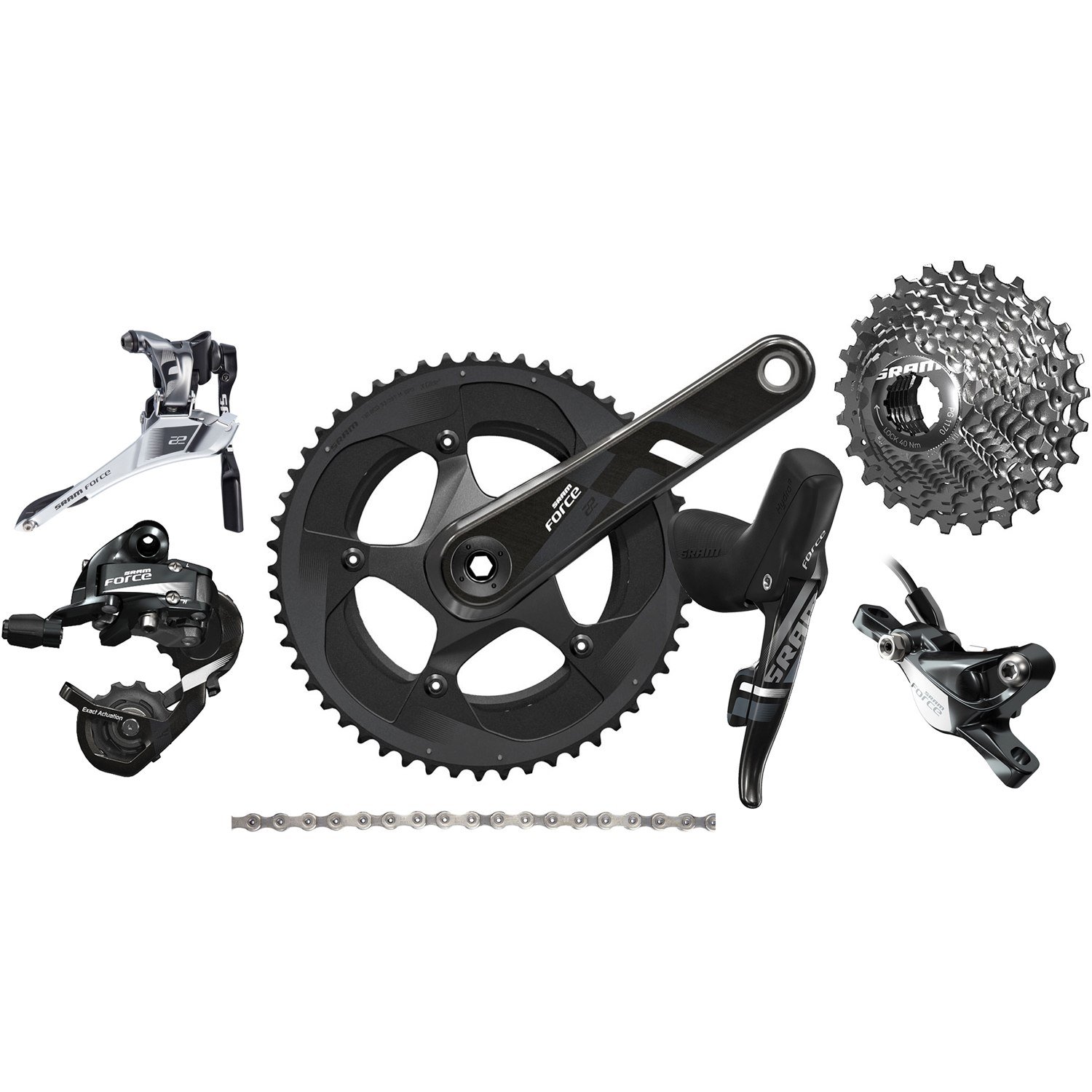 SRAM Force 22 Groupset 2x11 compact - GXP - with hydraulic Disc 