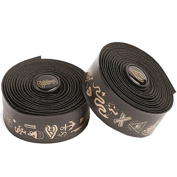 Picture of Cinelli Mike Giant Gold Volée Ribbon Bar Tape - black/gold