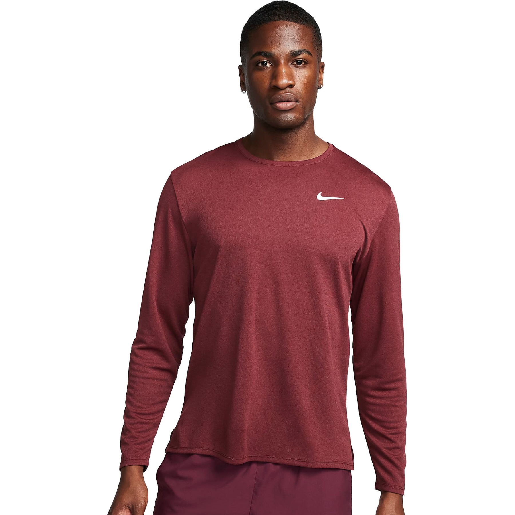 Productfoto van Nike Dri-FIT UV Miler Hardloopshirt met lange mouwen Heren - night maroon/cedar/heather FB7070-681