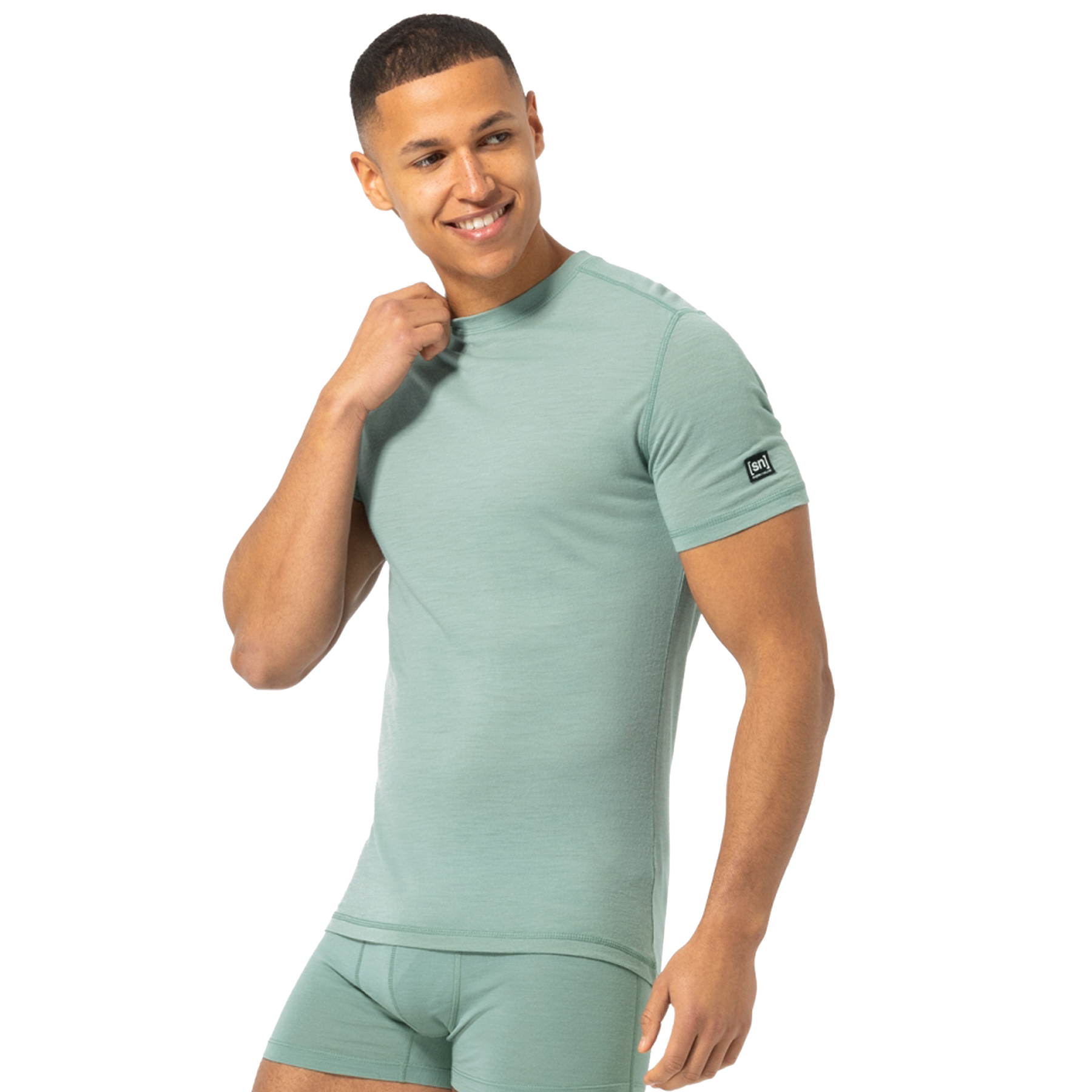 Produktbild von SUPER.NATURAL Sierra140 Kurzarm-Unterhemd Herren - Chinois Green