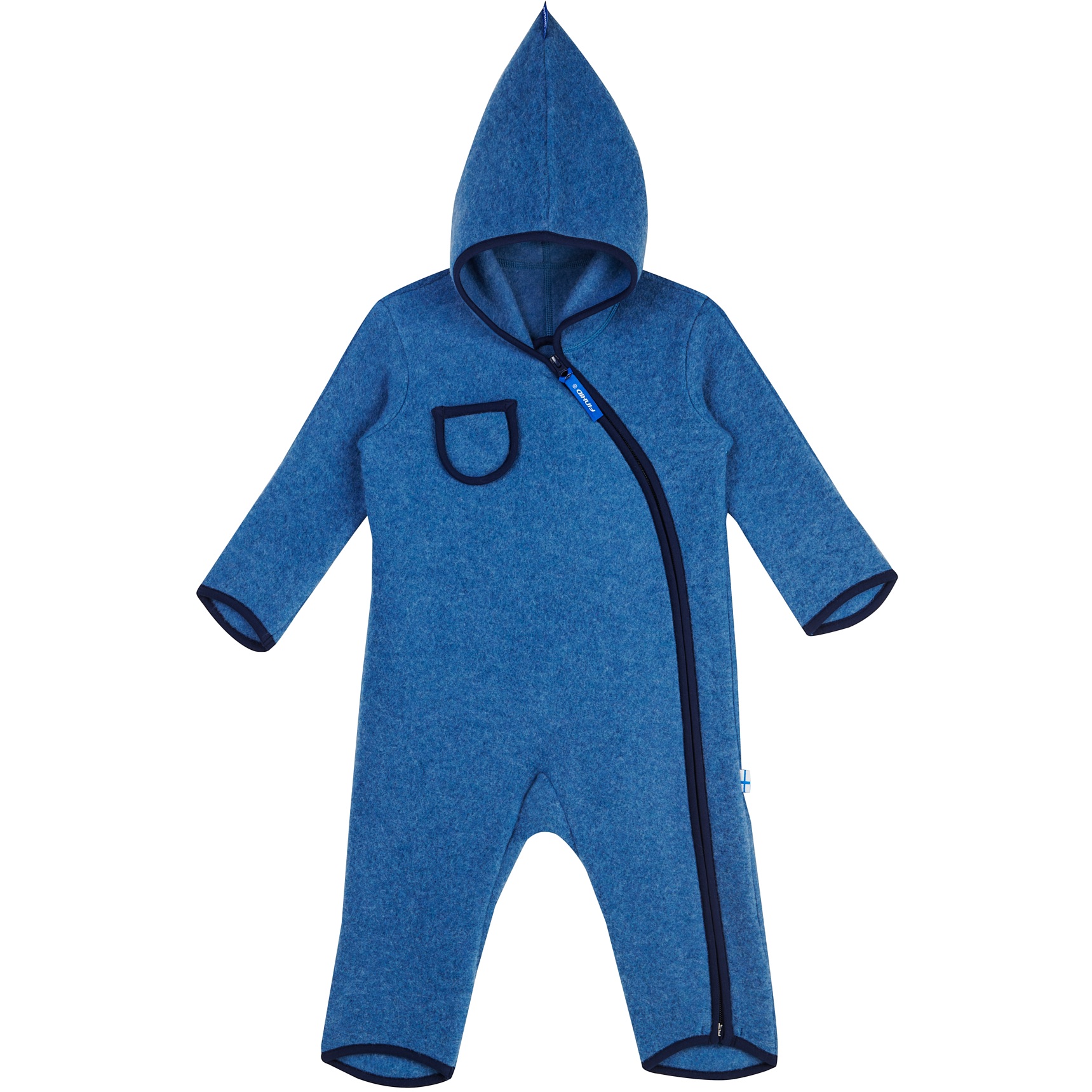 Picture of Finkid PUKU WOOL Wool Fleece Overall Kids - real teal/navy