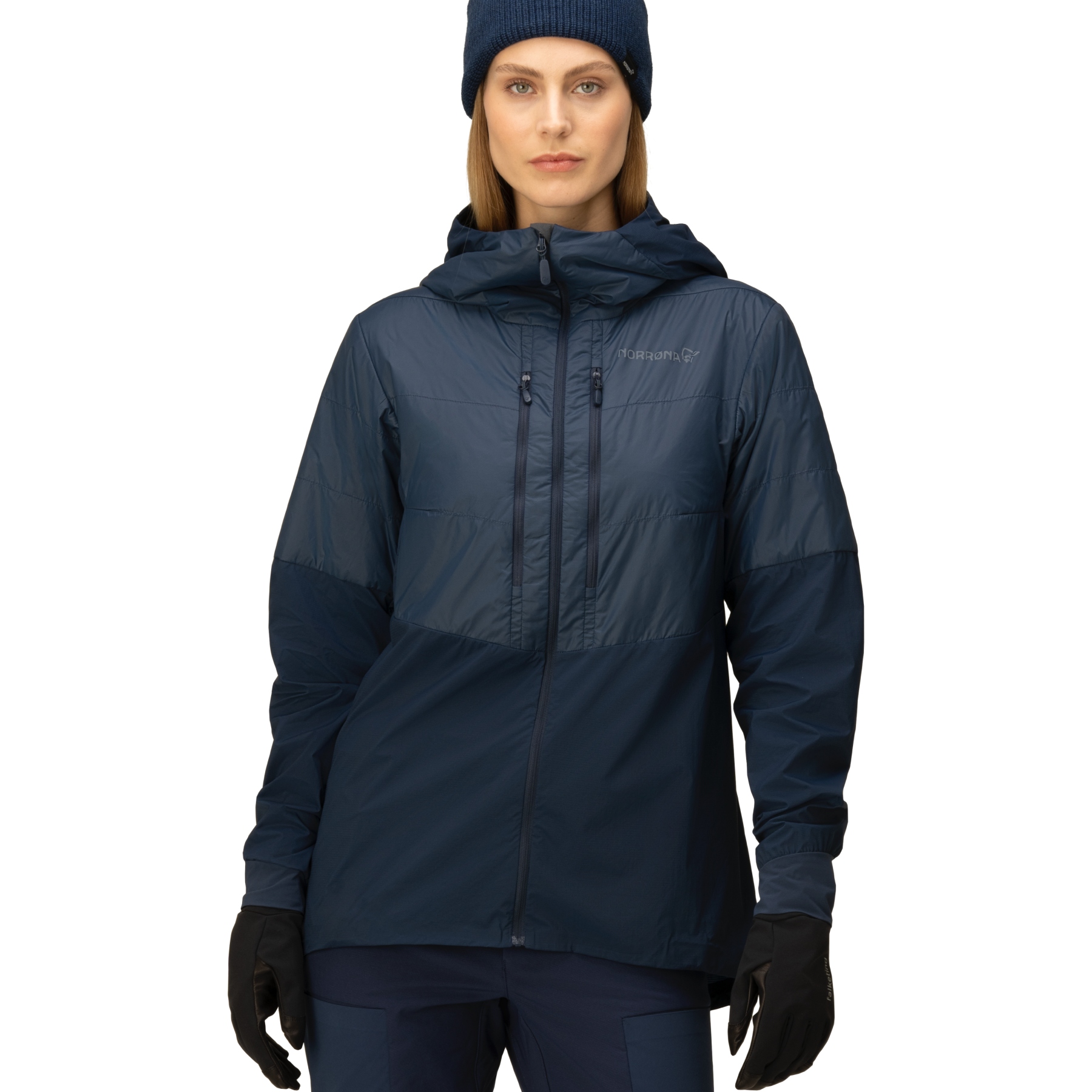 Image of Norrona lyngen aero80 insulated Zip Hood Jacket Women - Indigo Night