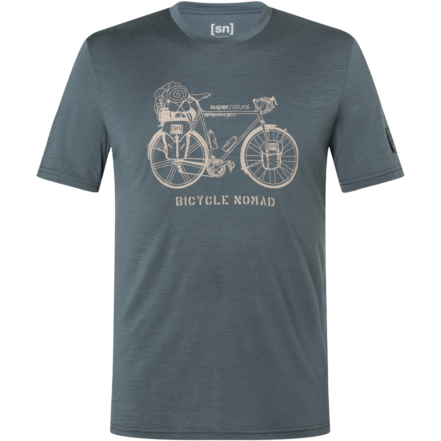 Produktbild von SUPER.NATURAL Bicycle N. Bio T-Shirt Herren - Turbulence Blue/Vintage Khaki Melange