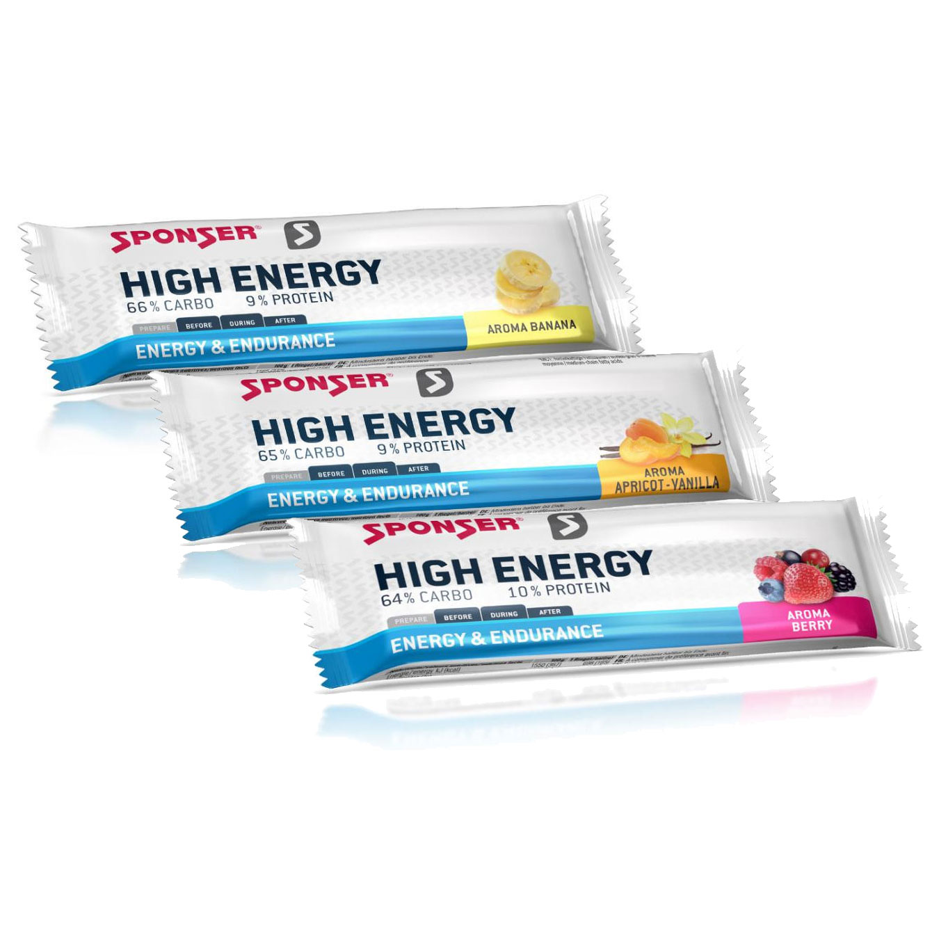 Produktbild von SPONSER High Energy Bar - Getreideriegel mit Kohlenhydraten - 45g