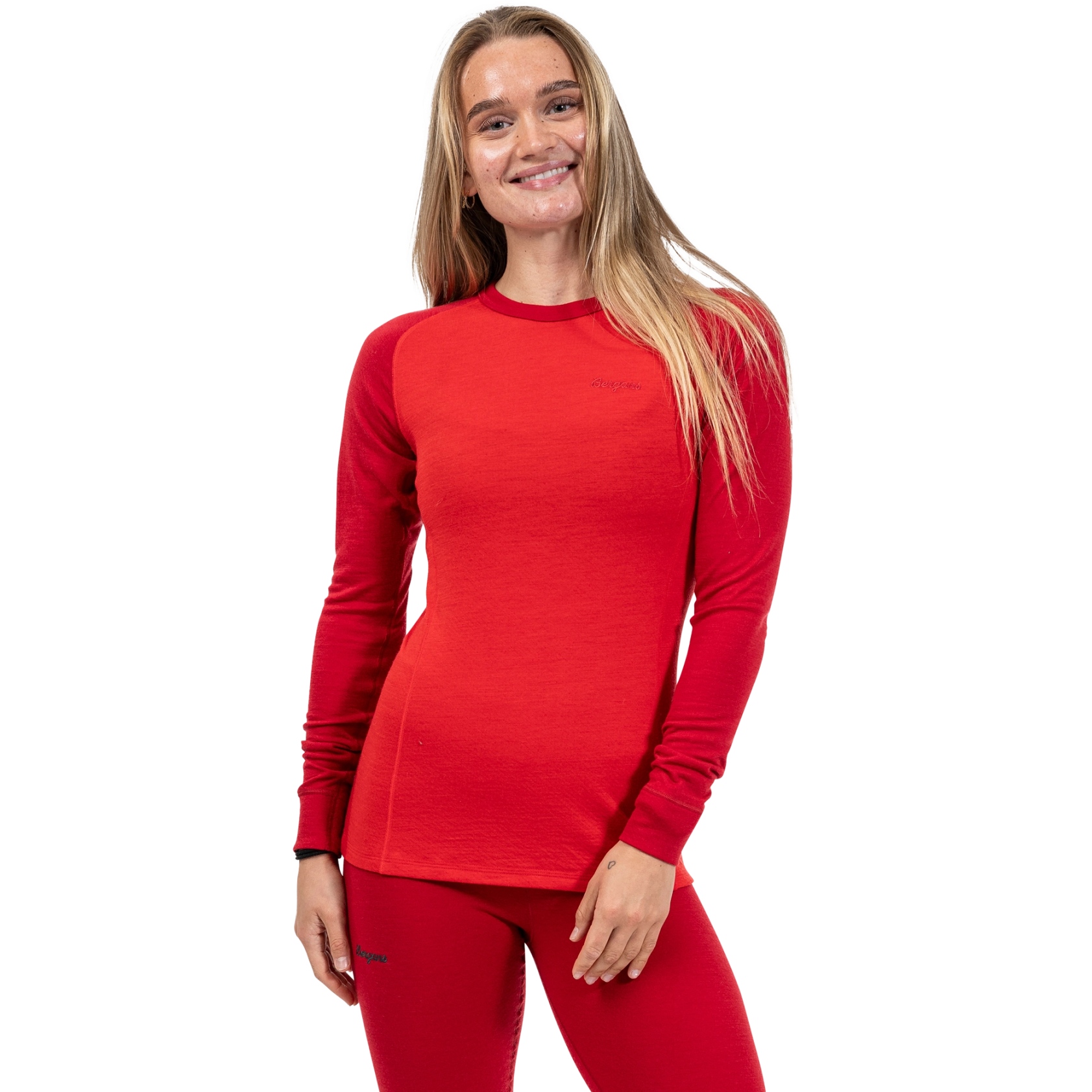 Produktbild von Bergans Inner:Dual Merino Langarmshirt Damen - fire red/red