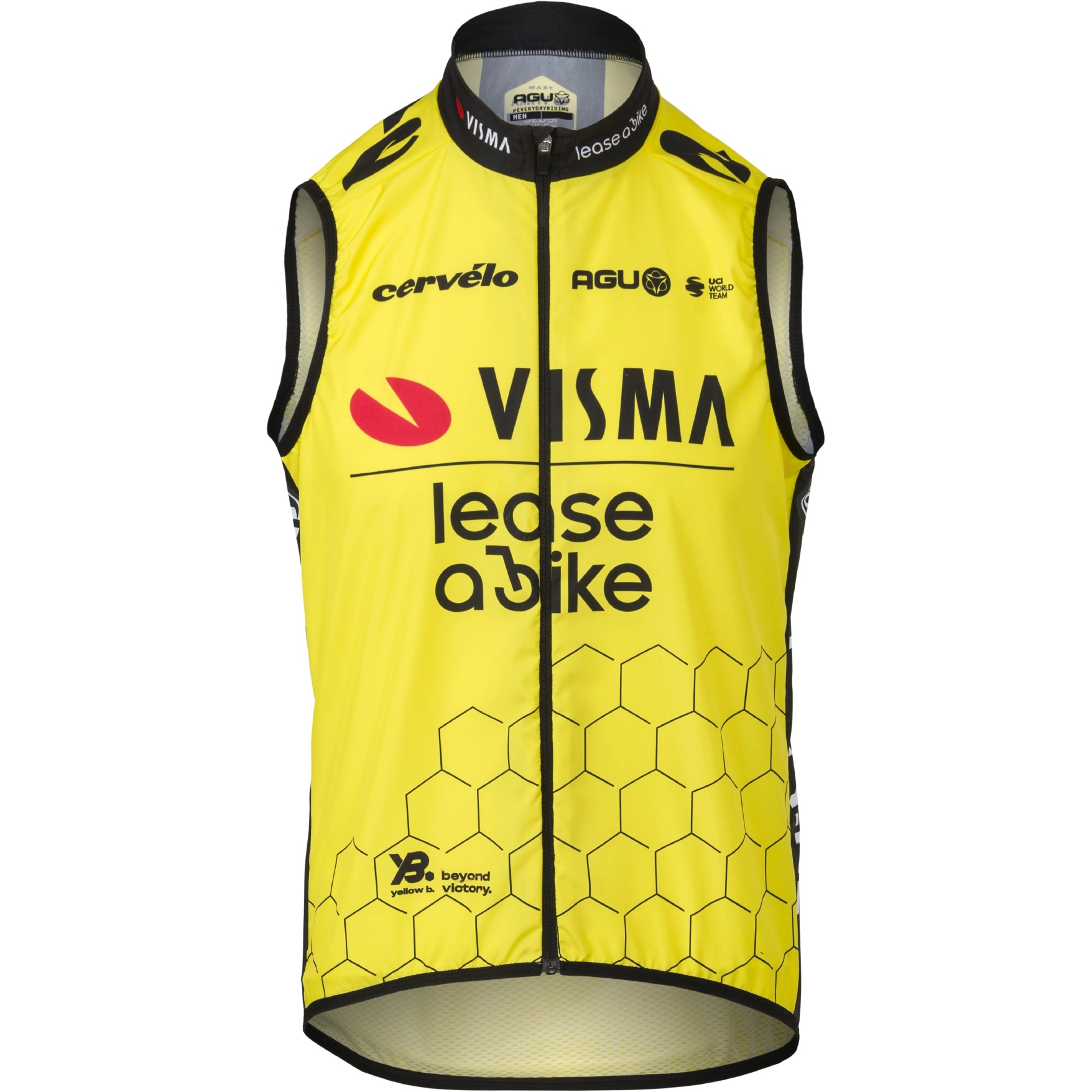 Image of AGU Team Visma Replica Wind Vest Men - Lease a Bike 2024 - yellow
