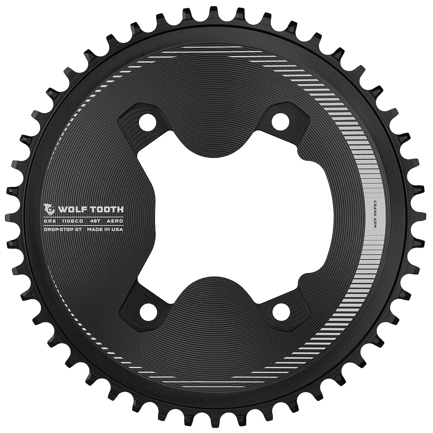 Wolf Tooth Aero Chainring for Shimano GRX | 110 BCD Asymmetric | 4-Arm ...