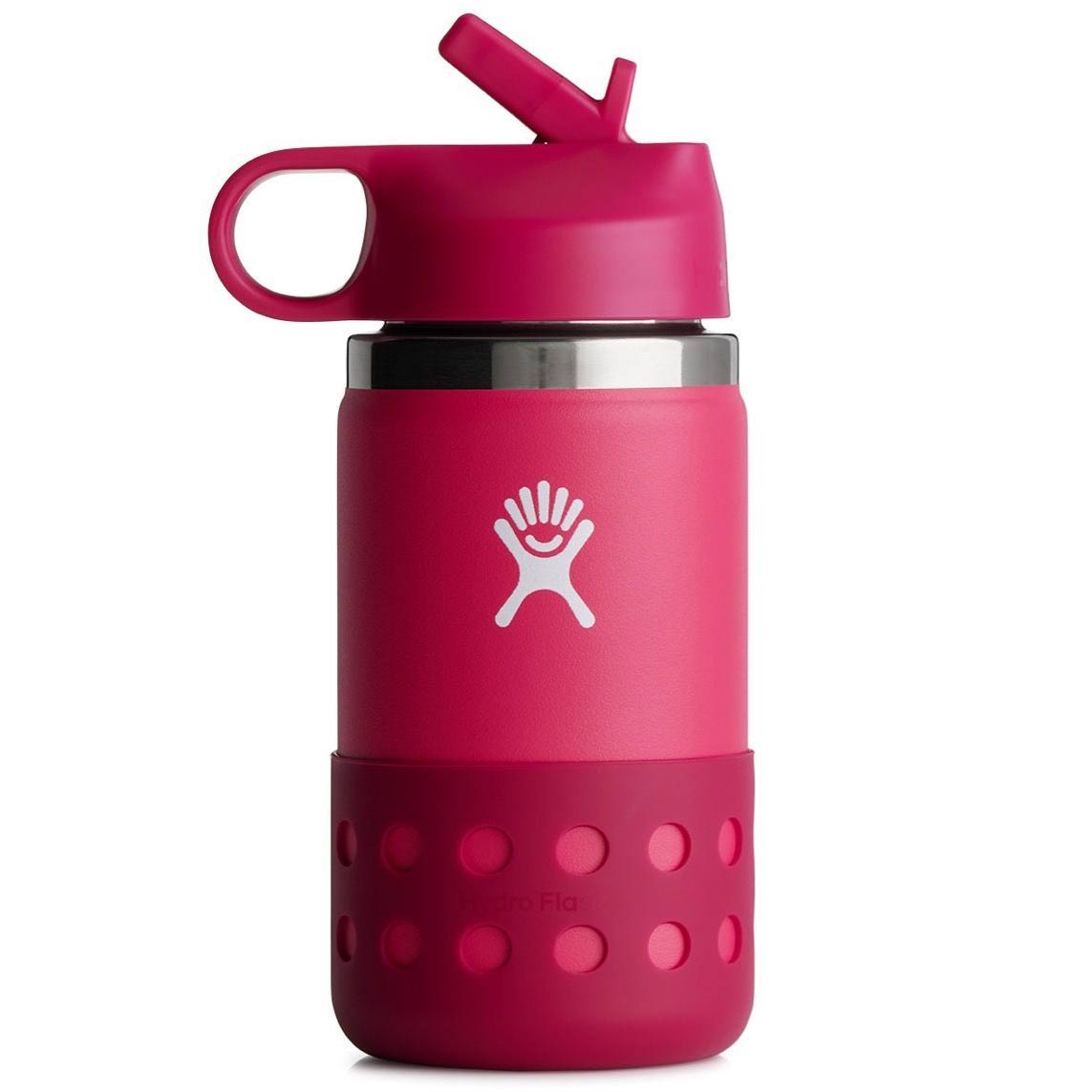 Picture of Hydro Flask 12 oz Kids Wide Mouth Insulated Bottle + Straw Lid - 355ml - Peony