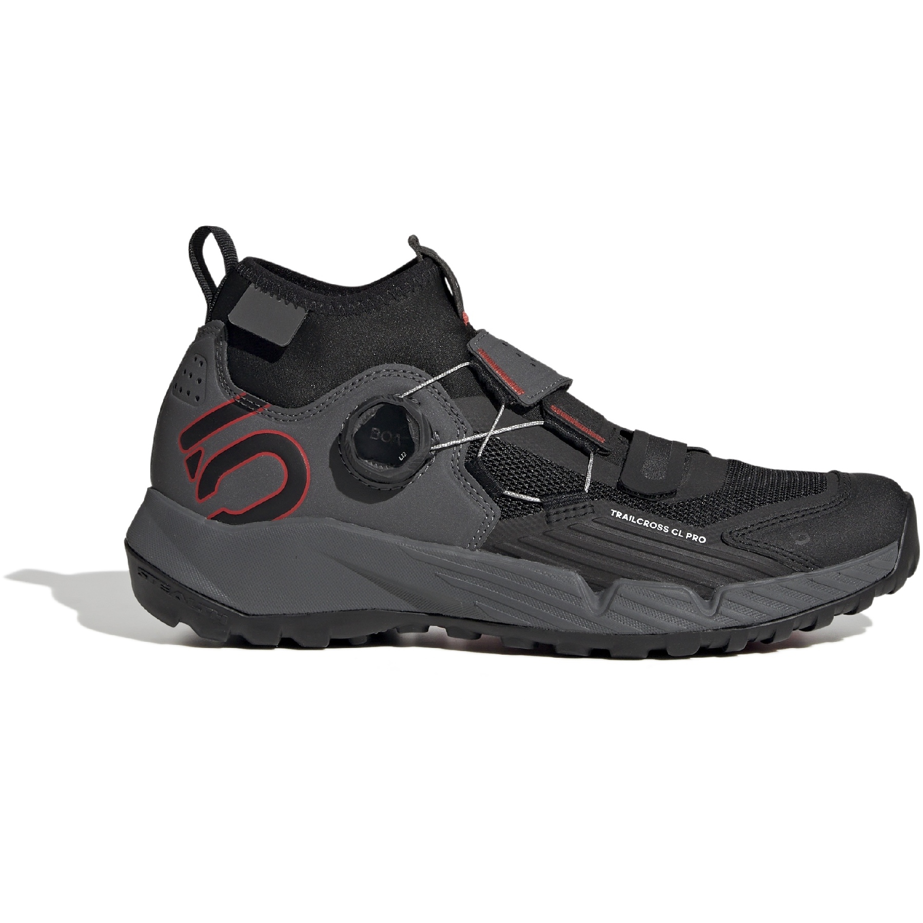Image of Five Ten Trailcross Pro Clip-In Women's Mountain Bike Shoes - Grey Five / Core Black / Red