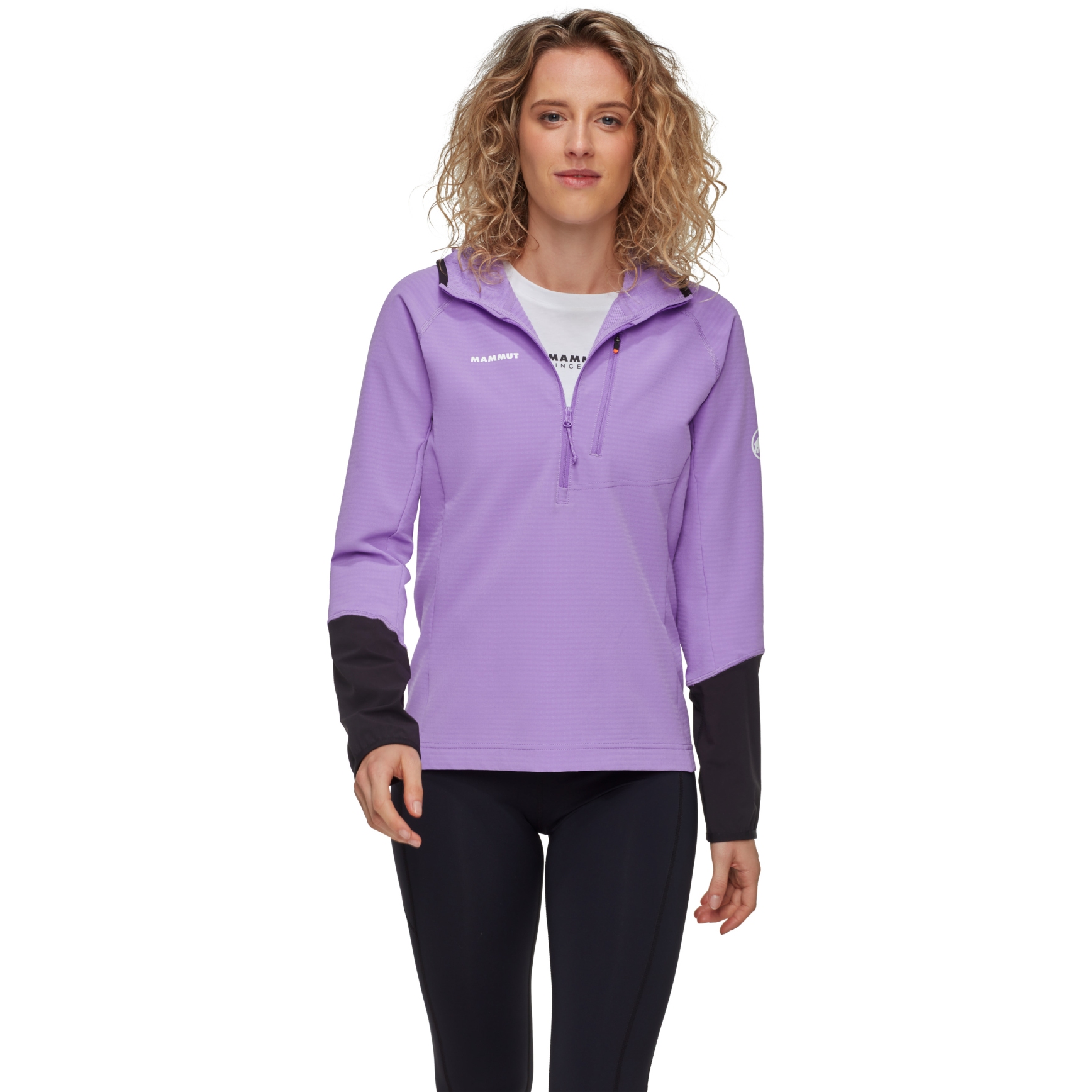 Picture of Mammut Madris Light Half Zip Midlayer Hoody Women - lavandin-black