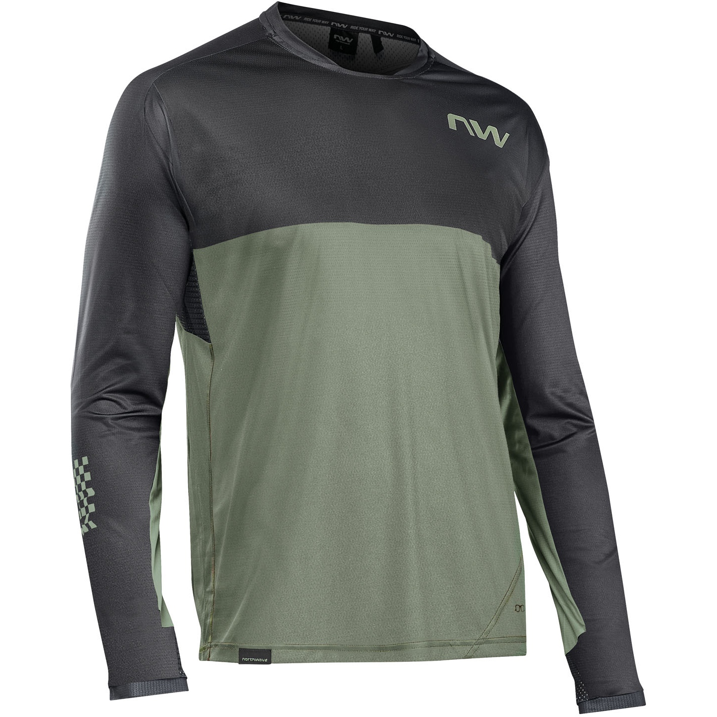 Picture of Northwave Edge Long Sleeve Jersey Men - black/forest green 02