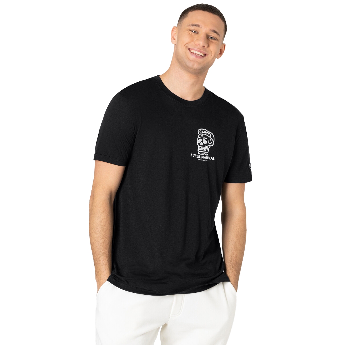 Produktbild von SUPER.NATURAL Gravel T-Shirt Herren - Jet Black/Fresh White