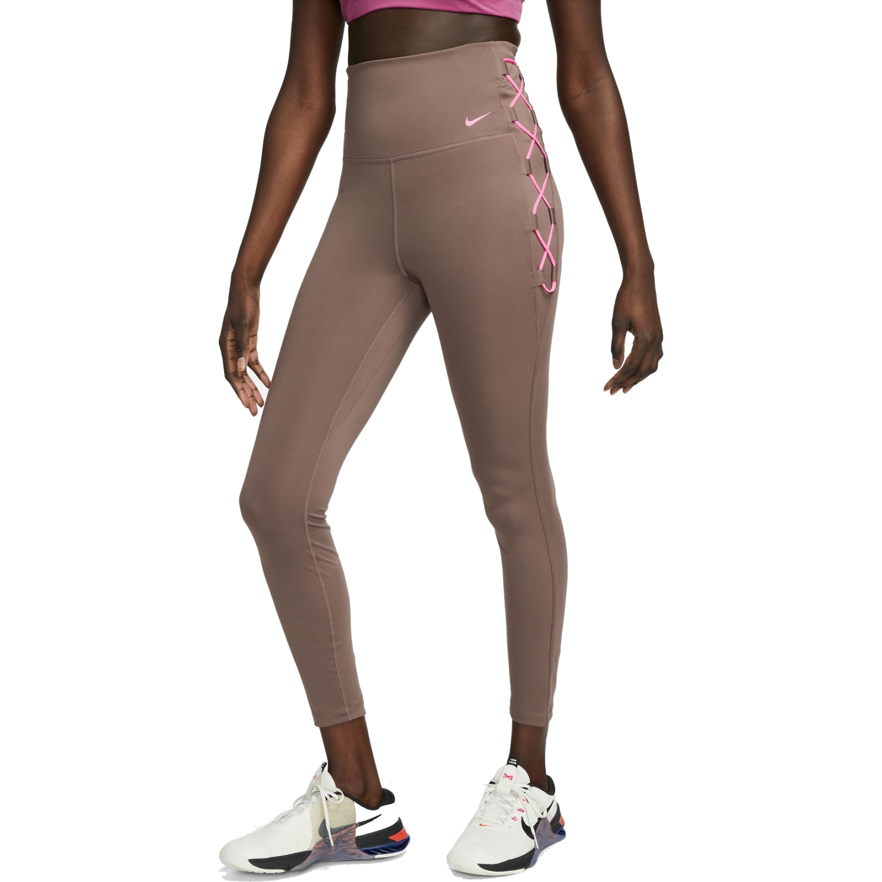 Nike, Pants & Jumpsuits, Nike Power Victory Tight Fit High Rise Leggings  Black White Hyper Pink Small