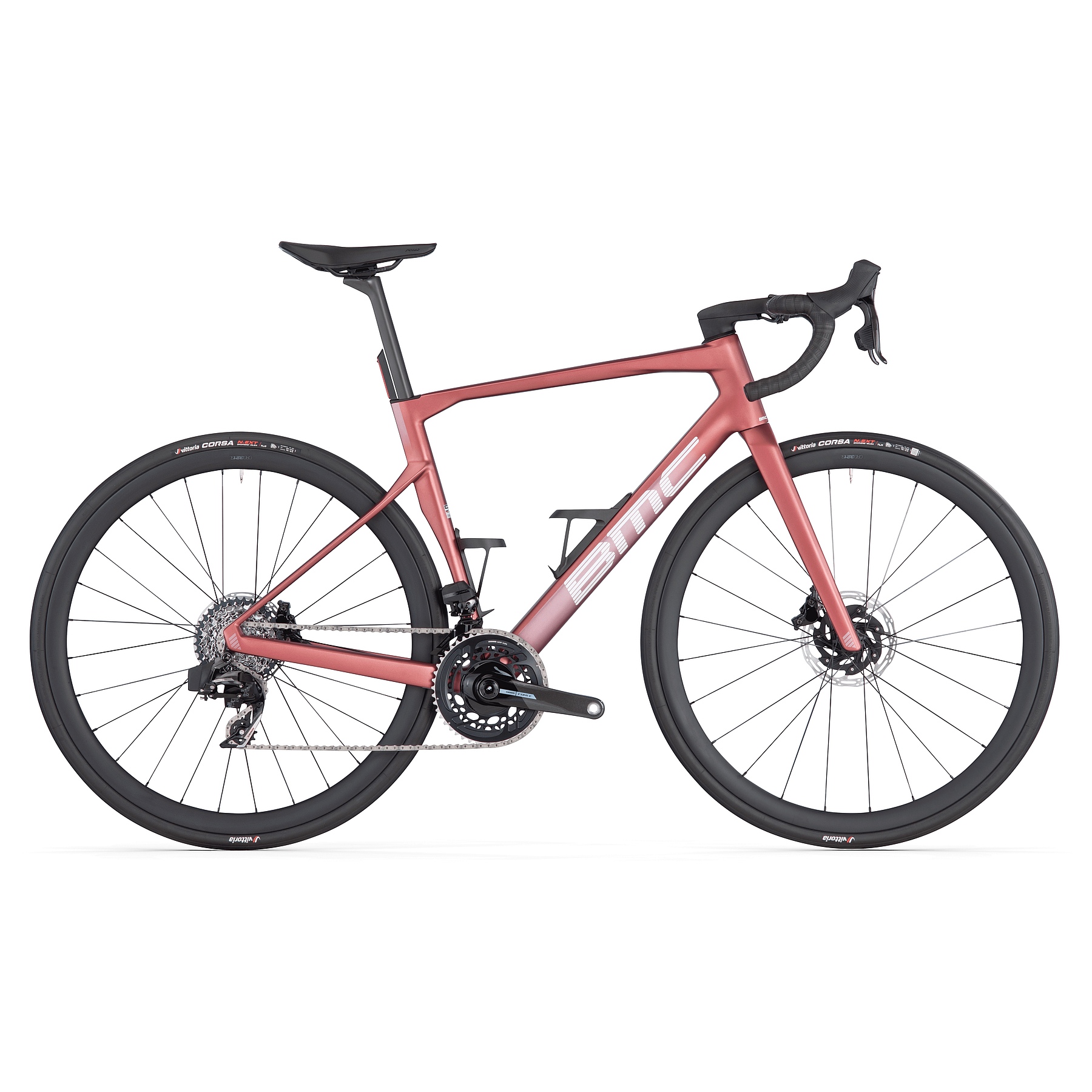 Picture of BMC ROADMACHINE 01 THREE - Carbon Roadbike - 2024 - metallic red brown / white