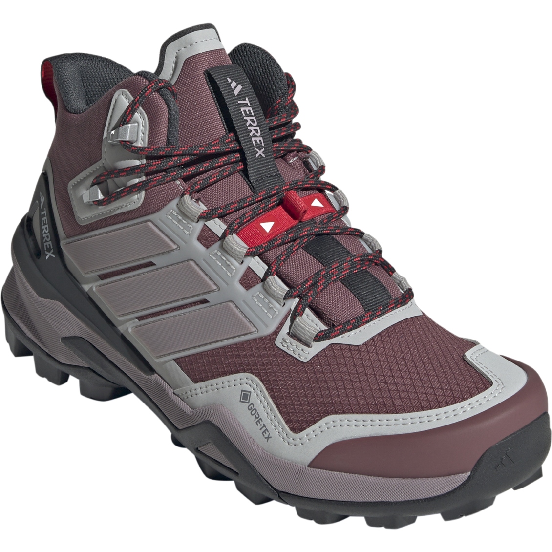 женские треккинговые ботинки adidas TERREX Skychaser Mid GORE-TEX - темно-малиновый / с рисунком на подкладке/ серый two IH2806