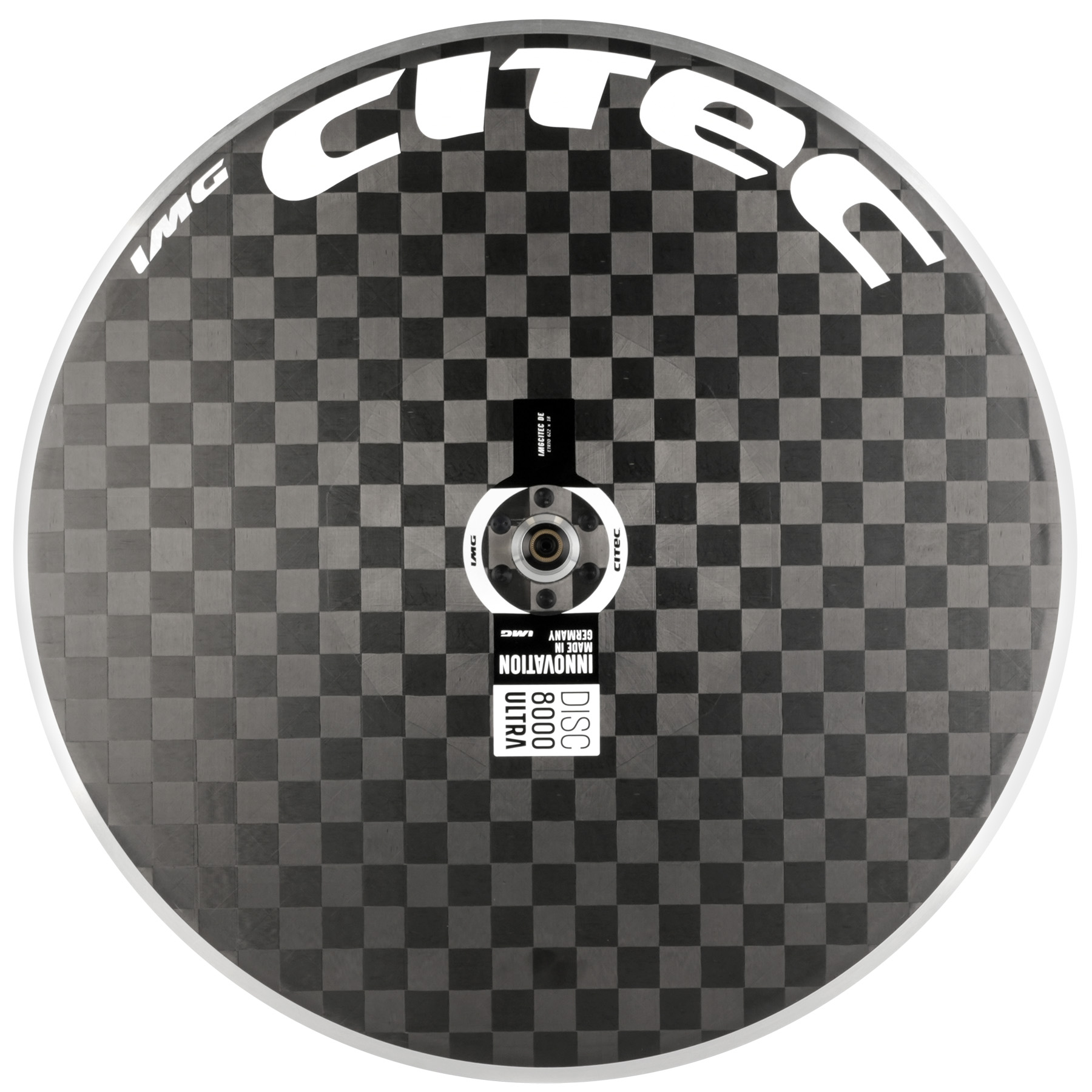 Productfoto van CITEC Disc 8000 Ultra Achterwiel - 28&quot; | Clincher - QR 130 - wit/zwart
