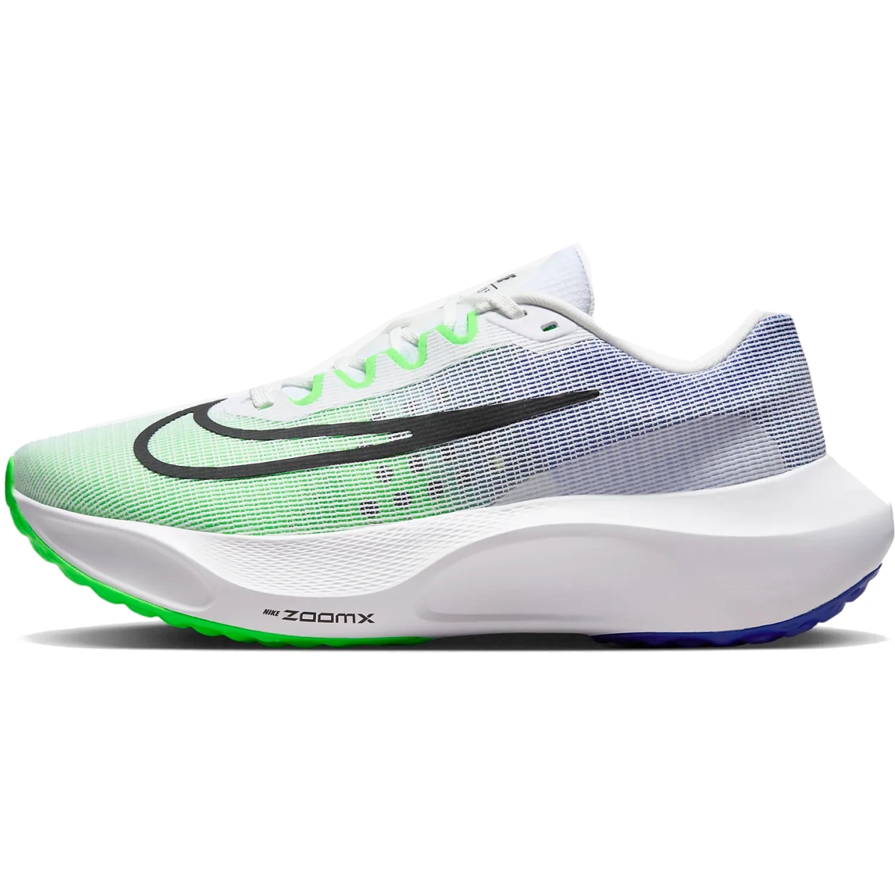 Productfoto van Nike Zoom Fly 5 Hardloopschoenen Heren - white/green strike/racer blue/black DM8968-101