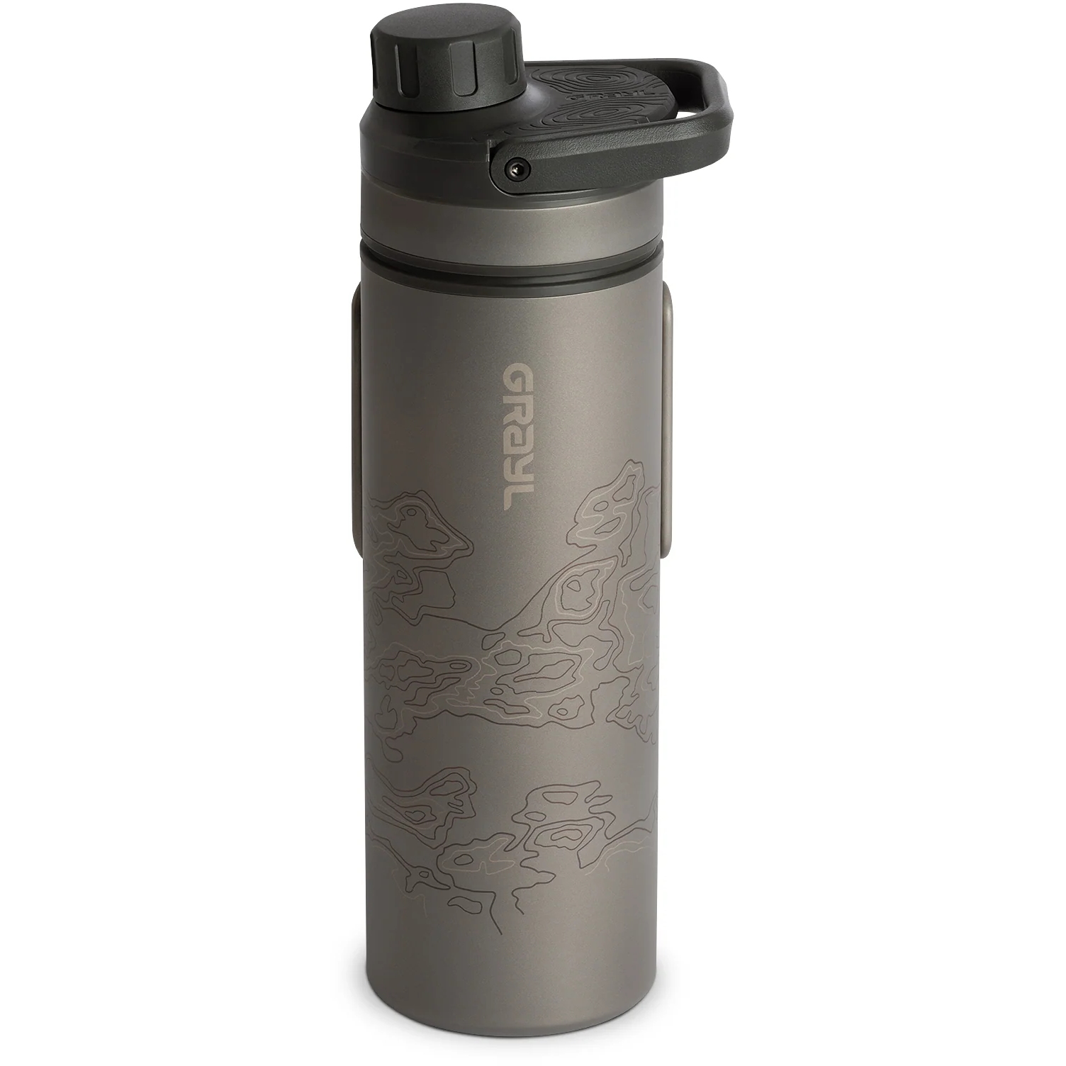 Productfoto van Grayl UltraPress Purifier Titanium Fles met Waterfilter - 500ml - Covert Black