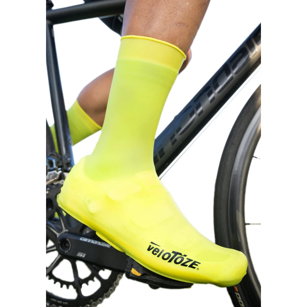 veloToze Silicone Tall Shoe Covers with Snaps Viz Yellow BIKE24