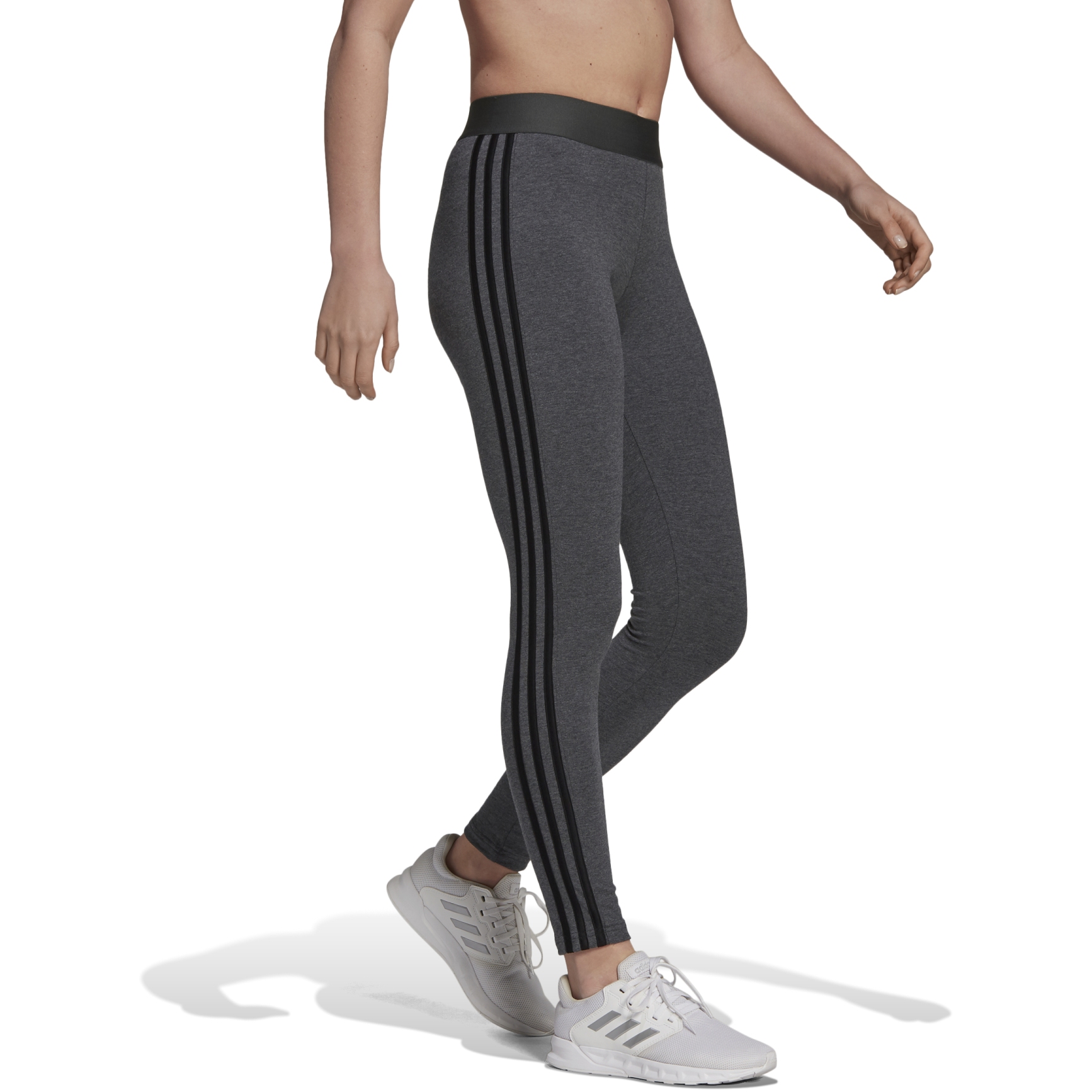 adidas LOUNGEWEAR Essentials 3-Streifen Leggings Damen - schwarz/weiß GL0723