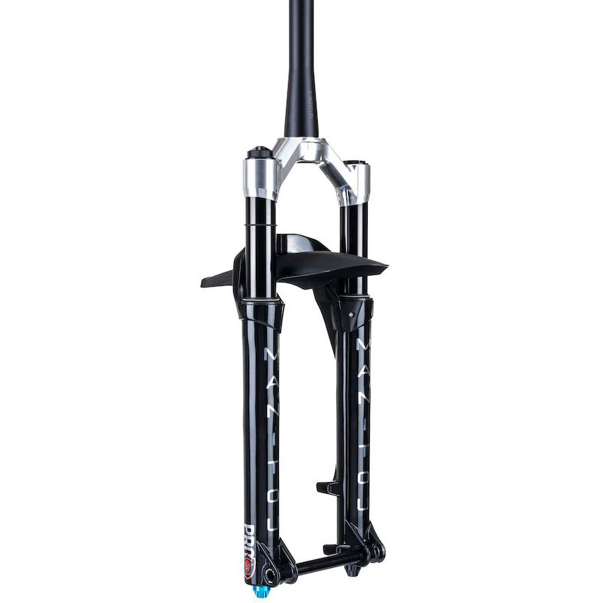 Productfoto van Manitou Circus Pro Gen 3 26&quot; Voorvork - 80-140mm - Tapered - 15x110mm Boost - zwart / zilver