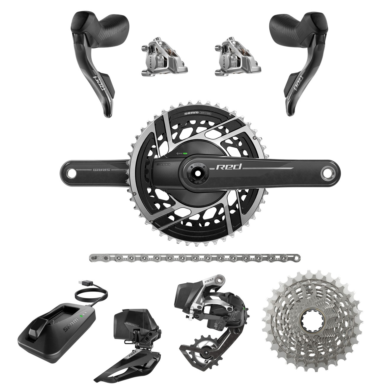 SRAM RED AXS 2x12 Groupset - Powermeter 48/35 Teeth | BIKE24