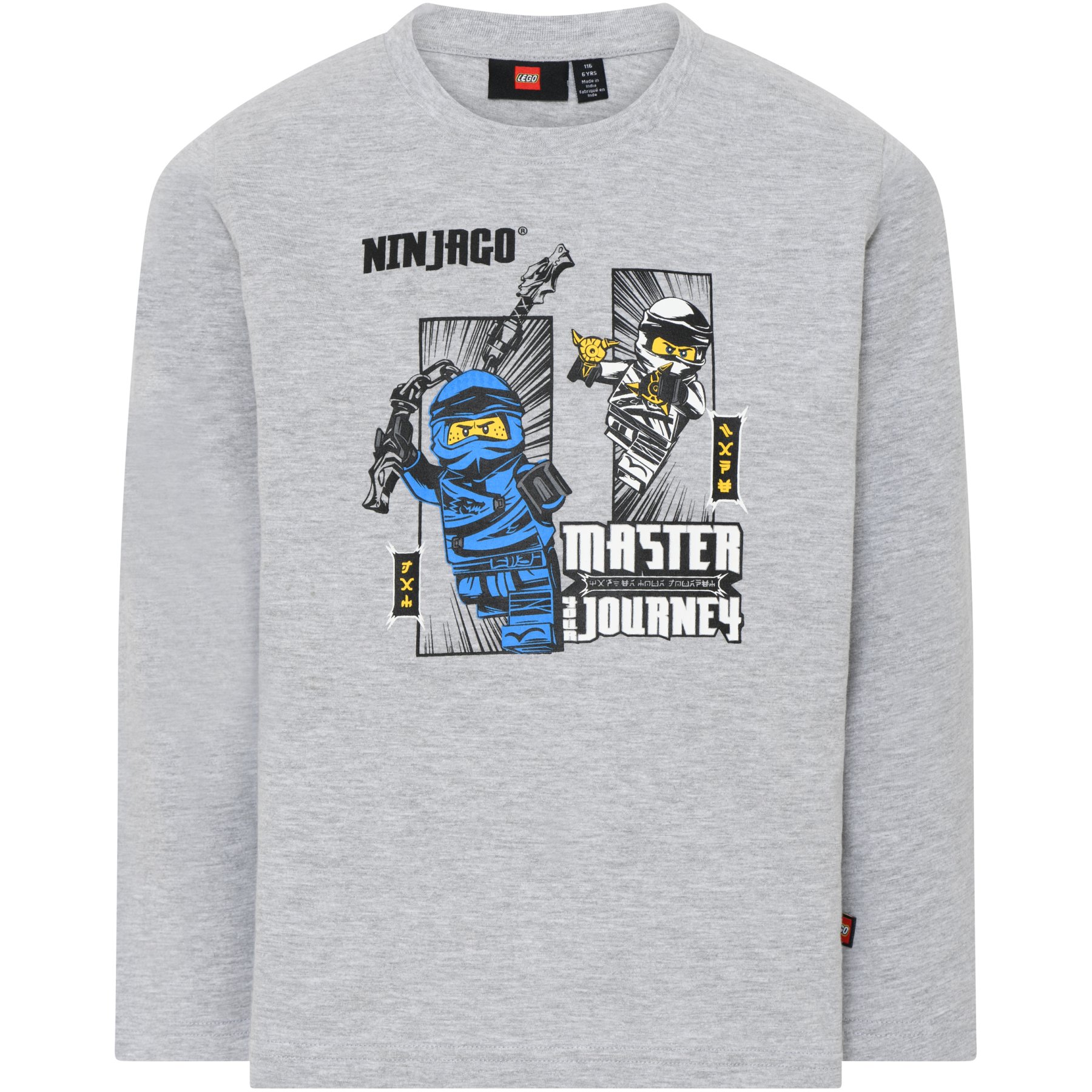 Image of LEGO® Taylor 607 - NINJAGO Boys Long Sleeve T-Shirt - Grey Melange